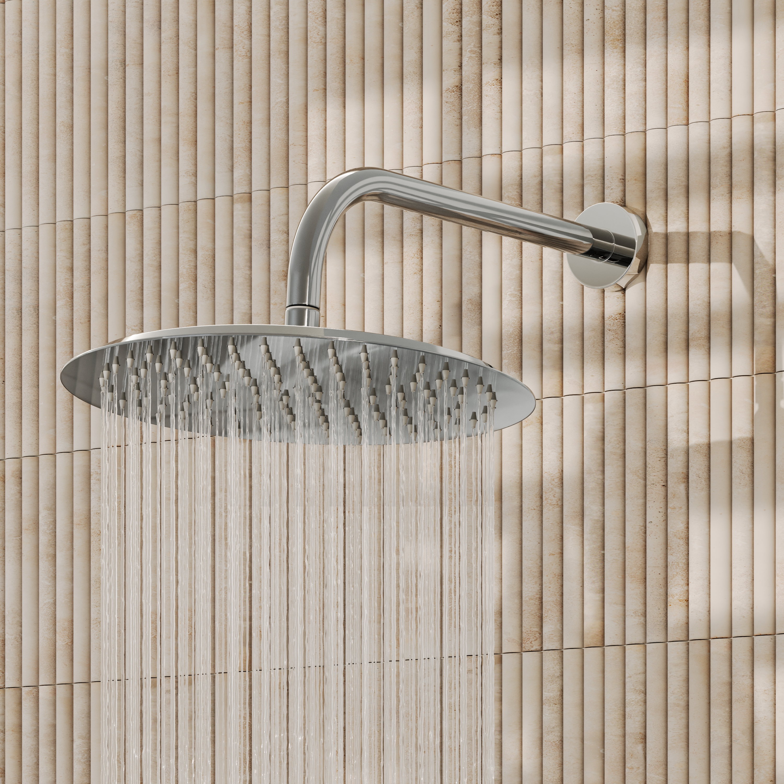 Core 300mm Slimline Round Shower Head with Wall Mounted Shower Arm
