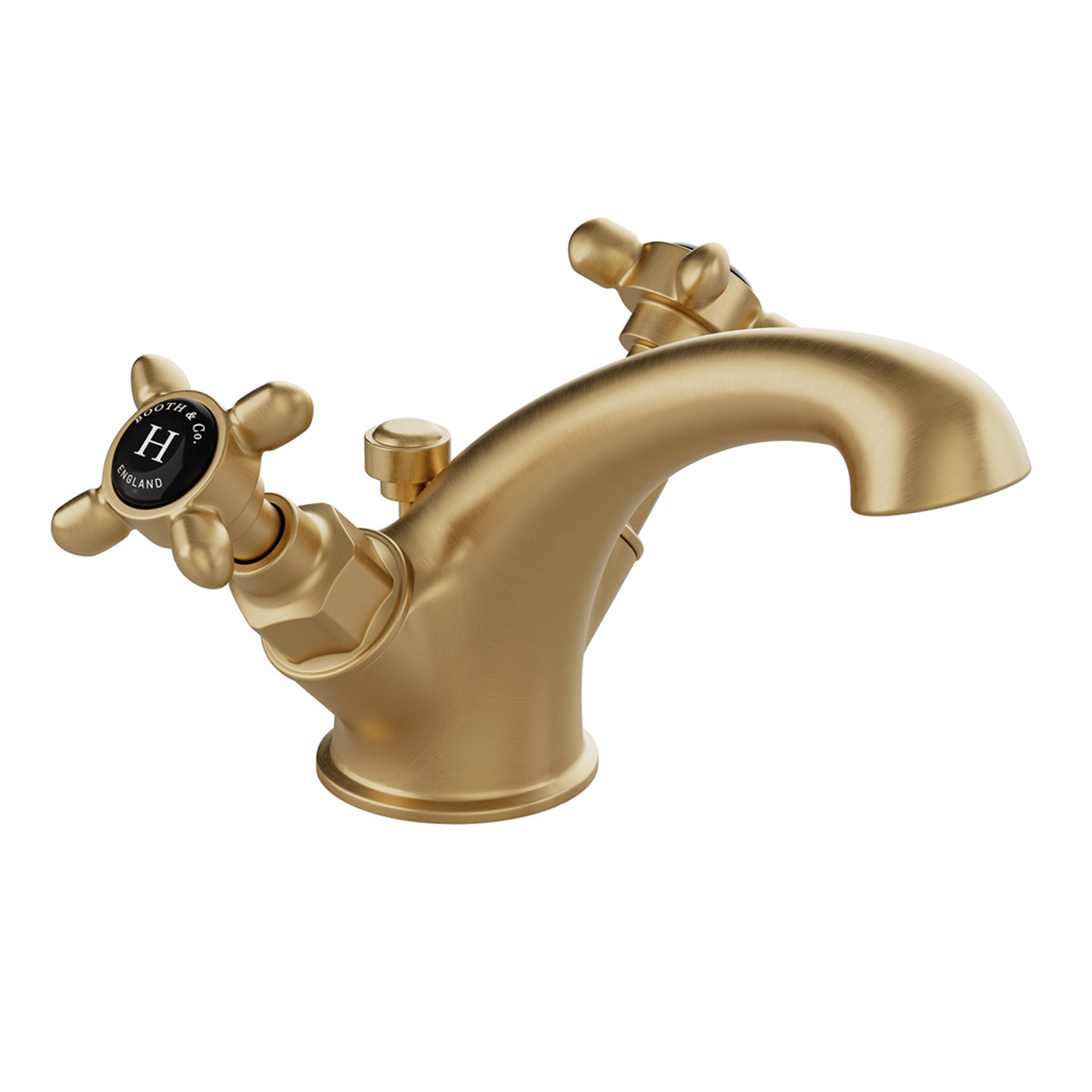 Booth & Co Axbridge Traditional Crosshead Mono Basin Mixer Tap with Optional Waste