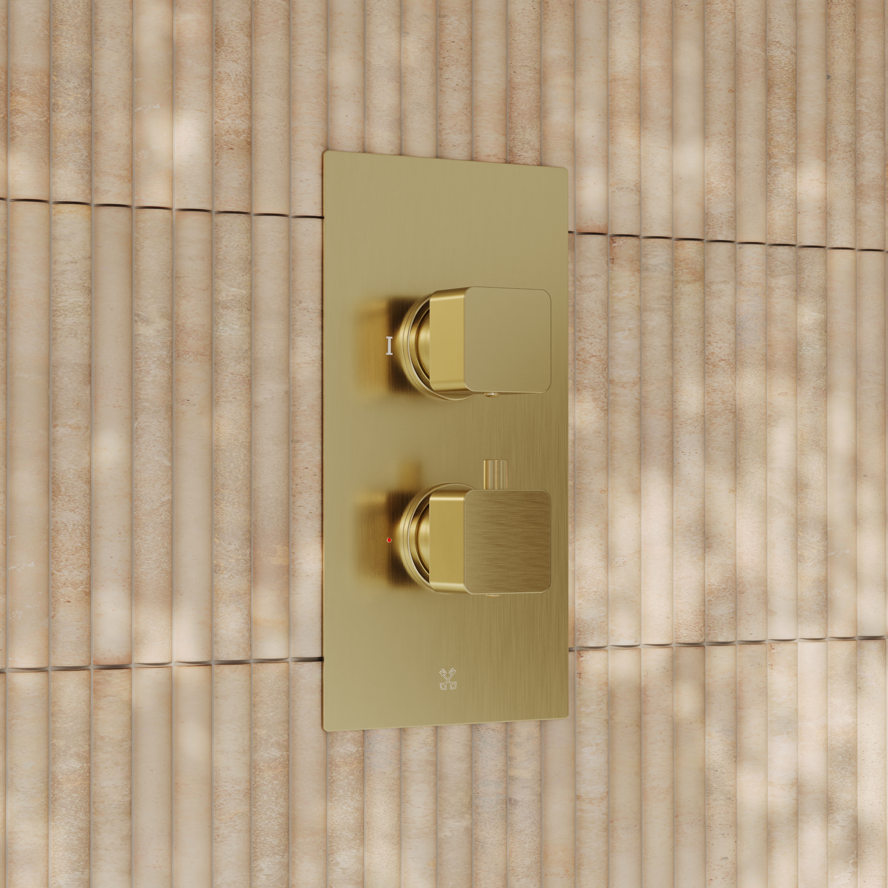 Core Portrait Shower Package with 2 Outlet Valve, Fixed Wall Mounted Square Shower Head & Shower Wall Kit