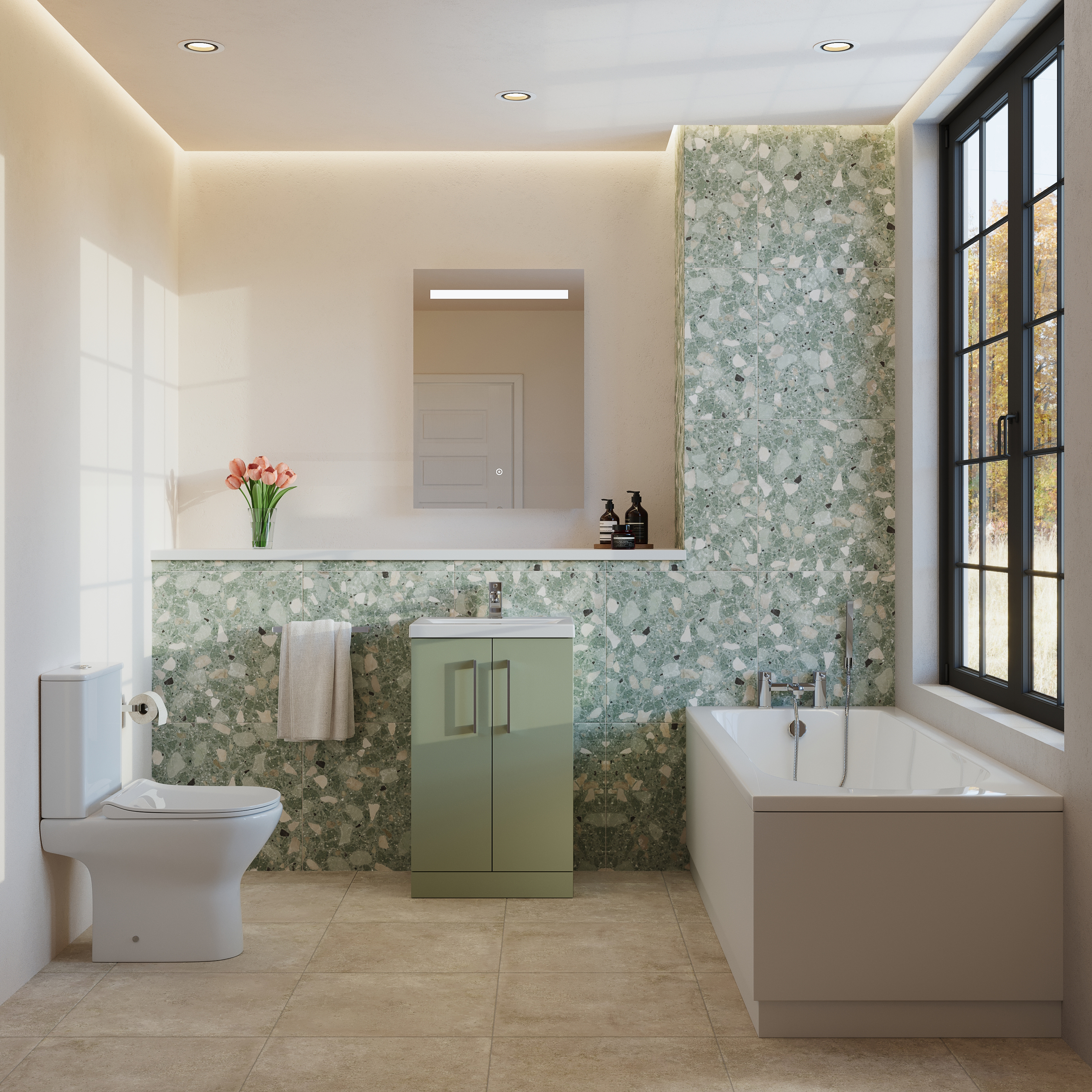Erin Complete Vanity Unit Bathroom Suite with Rimless Toilet