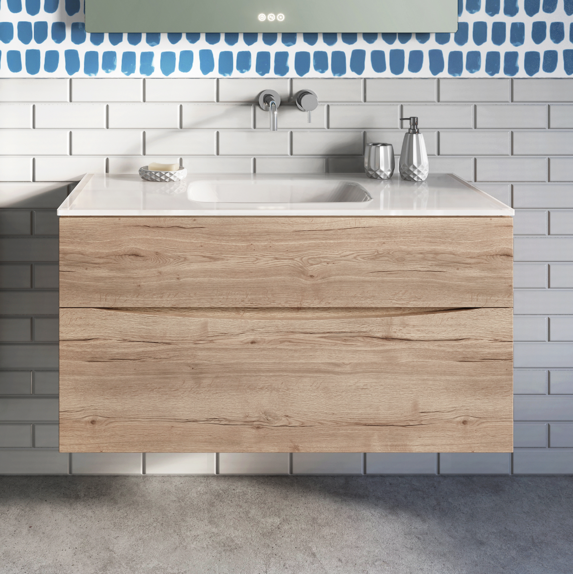Crosswater Glide II 100 Wall Hung Vanity Unit with Basin
