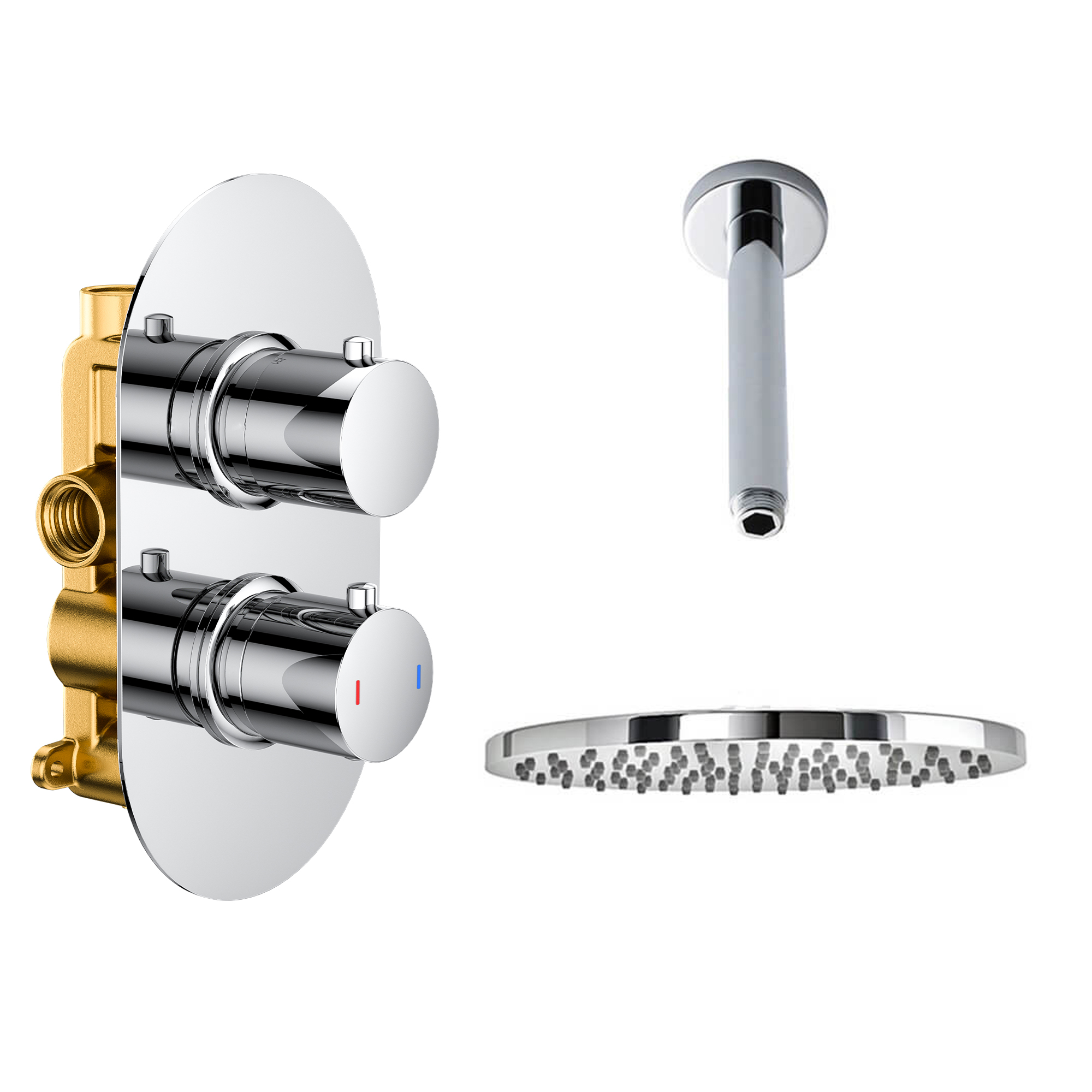 Natasha Concealed Thermostatic Shower Valve & ABS Fixed Shower Head