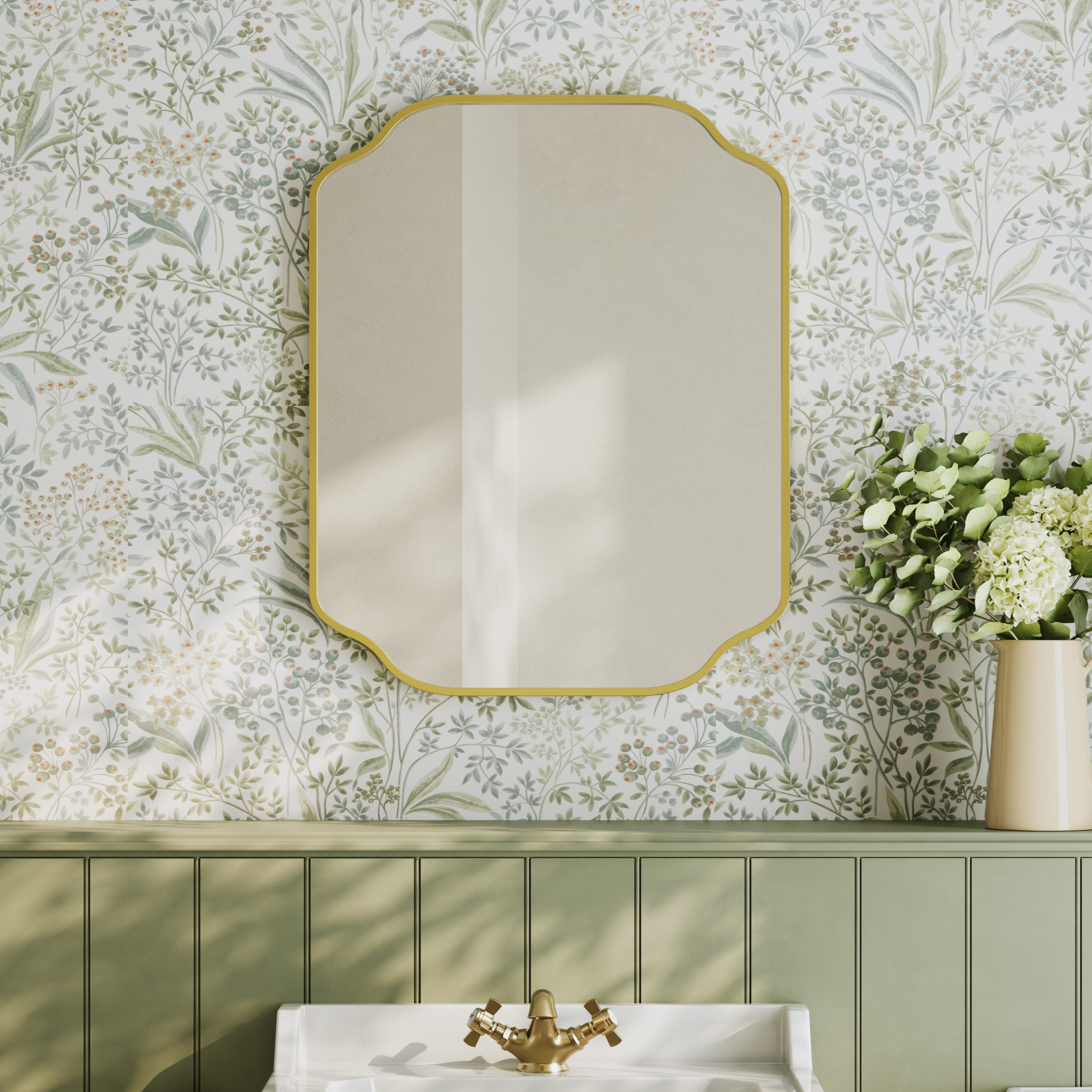 Butler & Rose Primrose Curved Rectangle Framed Mirror - 600 x 750mm