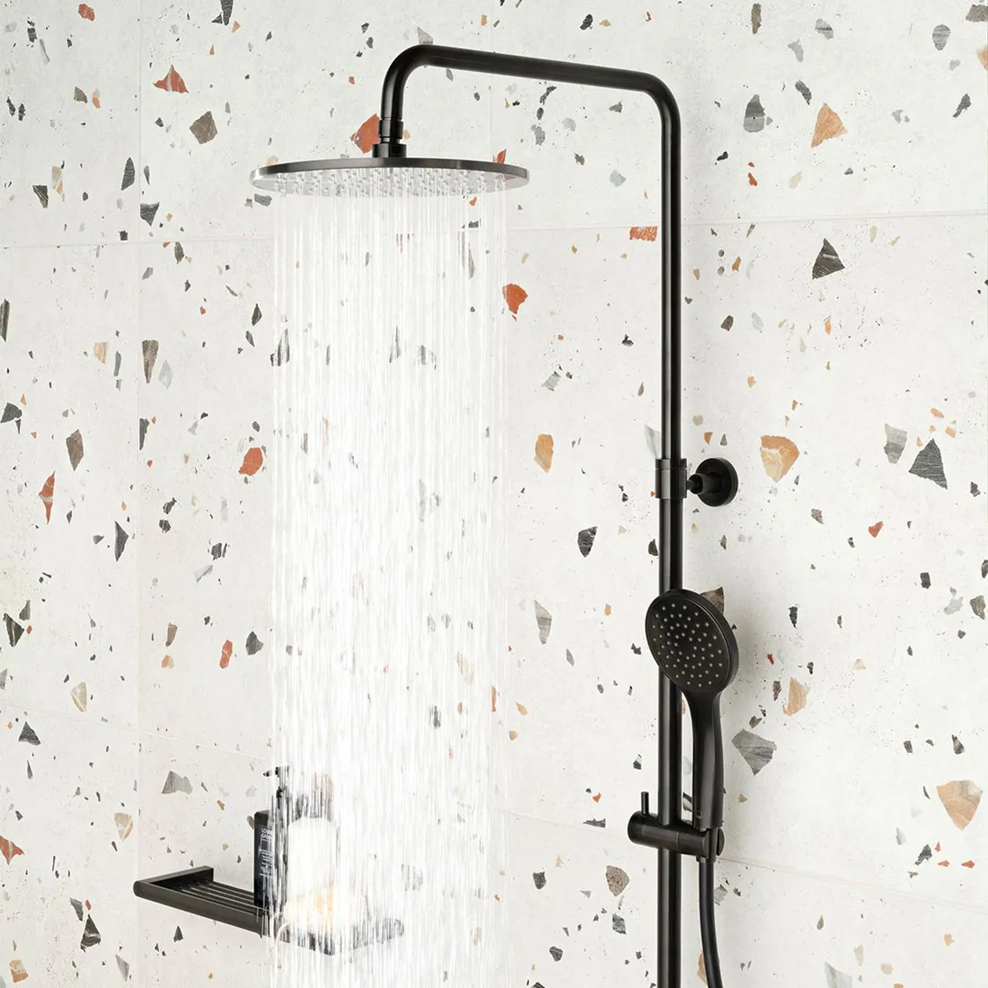 Vado Individual Nebula Exposed Thermostatic Rigid Riser Shower Kit
