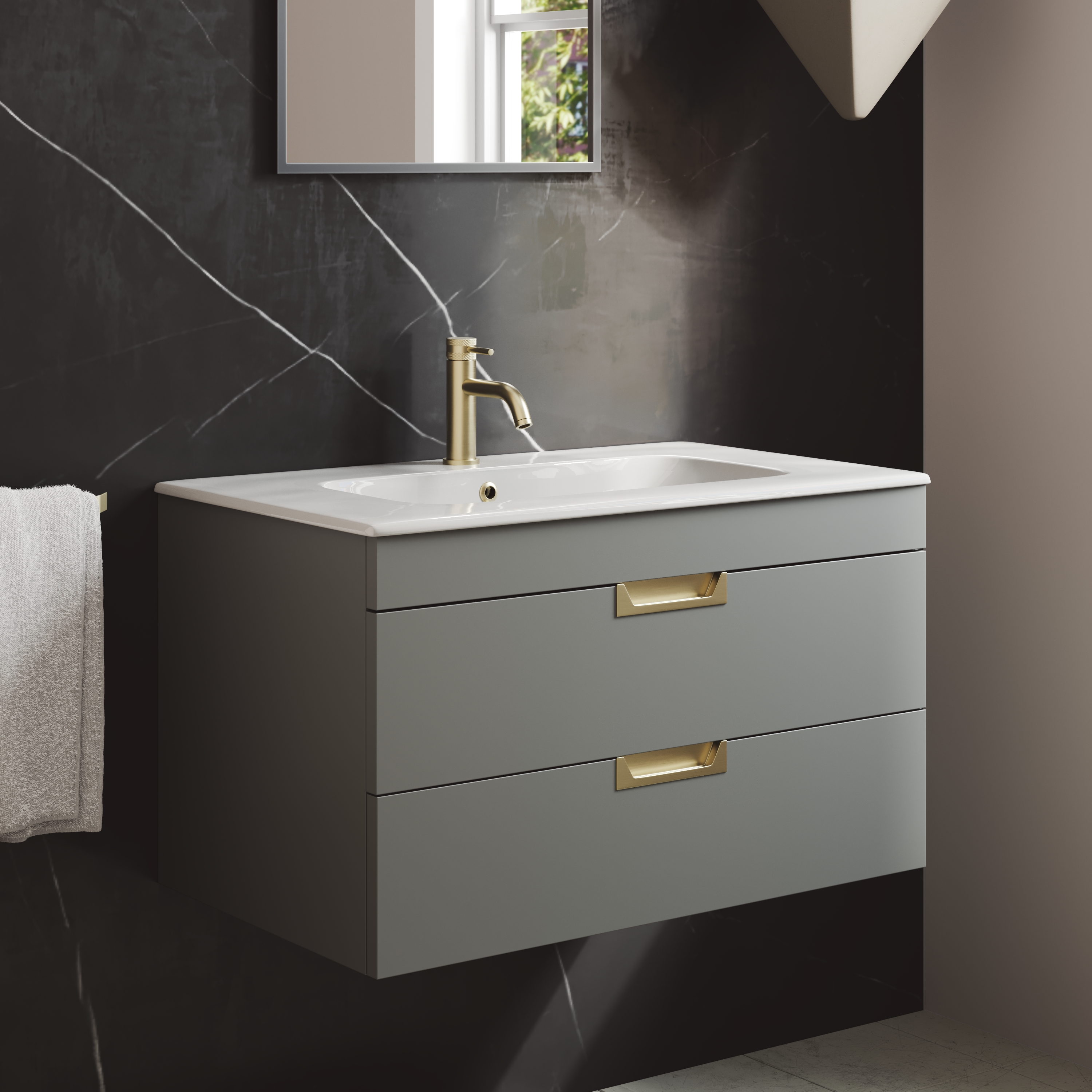 Isla 800mm Wall Hung Vanity Unit & Basin