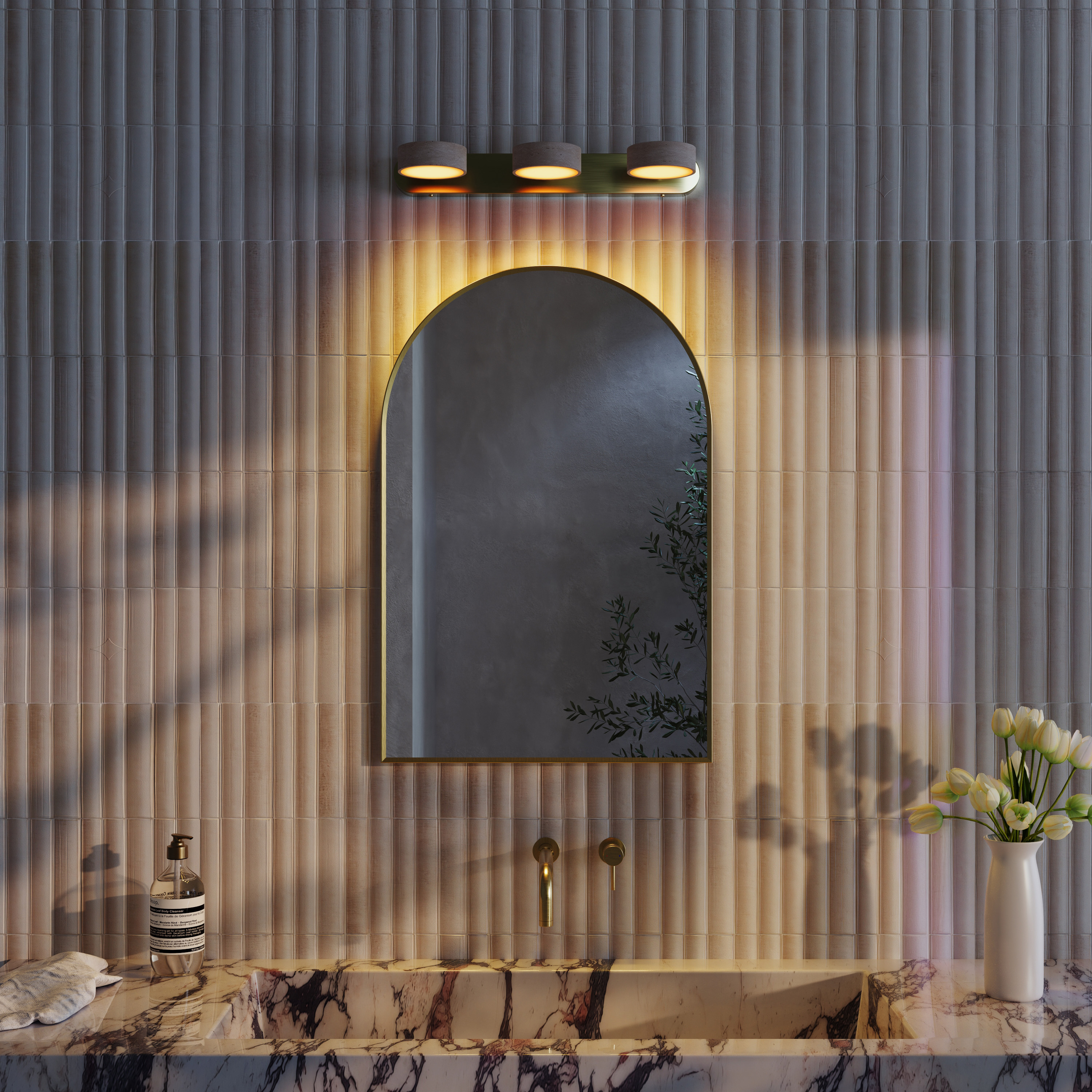 Drench Trio Stone Wall Light