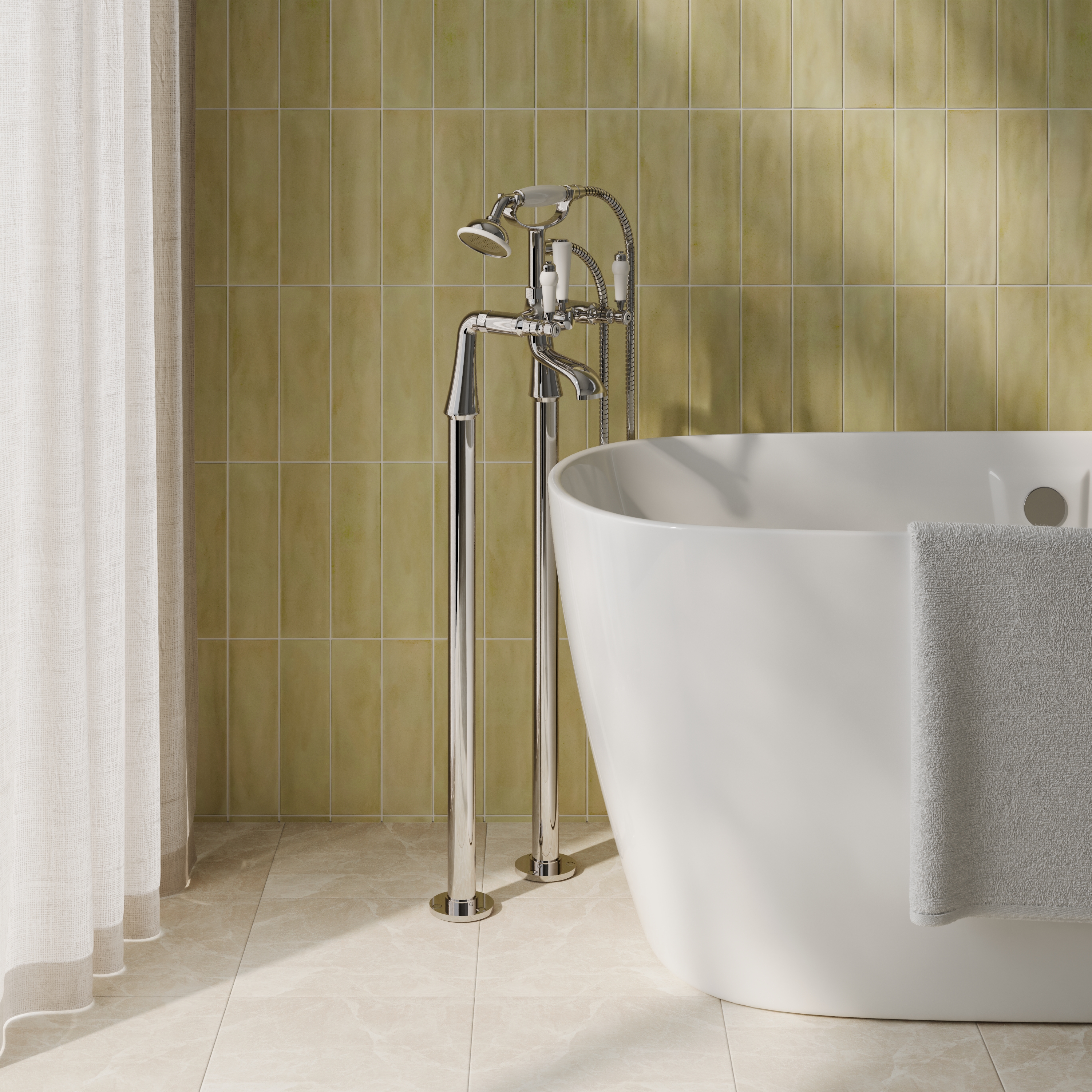 Butler & Rose Eliza Lever Freestanding Bath Shower Mixer Tap
