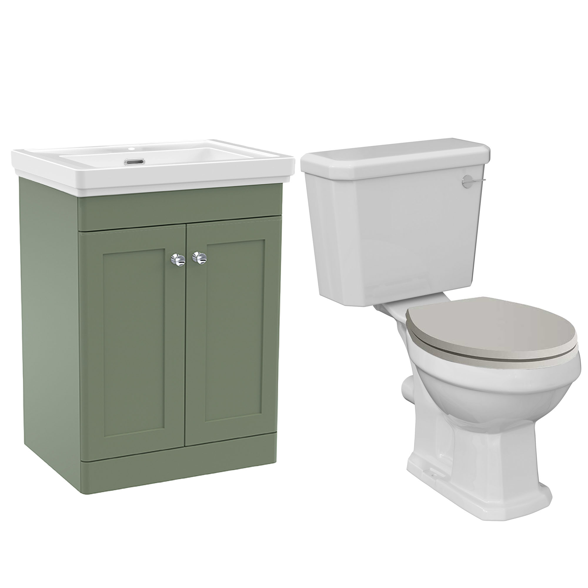 Butler & Rose Ophelia Traditional Toilet & 600mm Floorstanding Vanity Unit Bathroom Suite