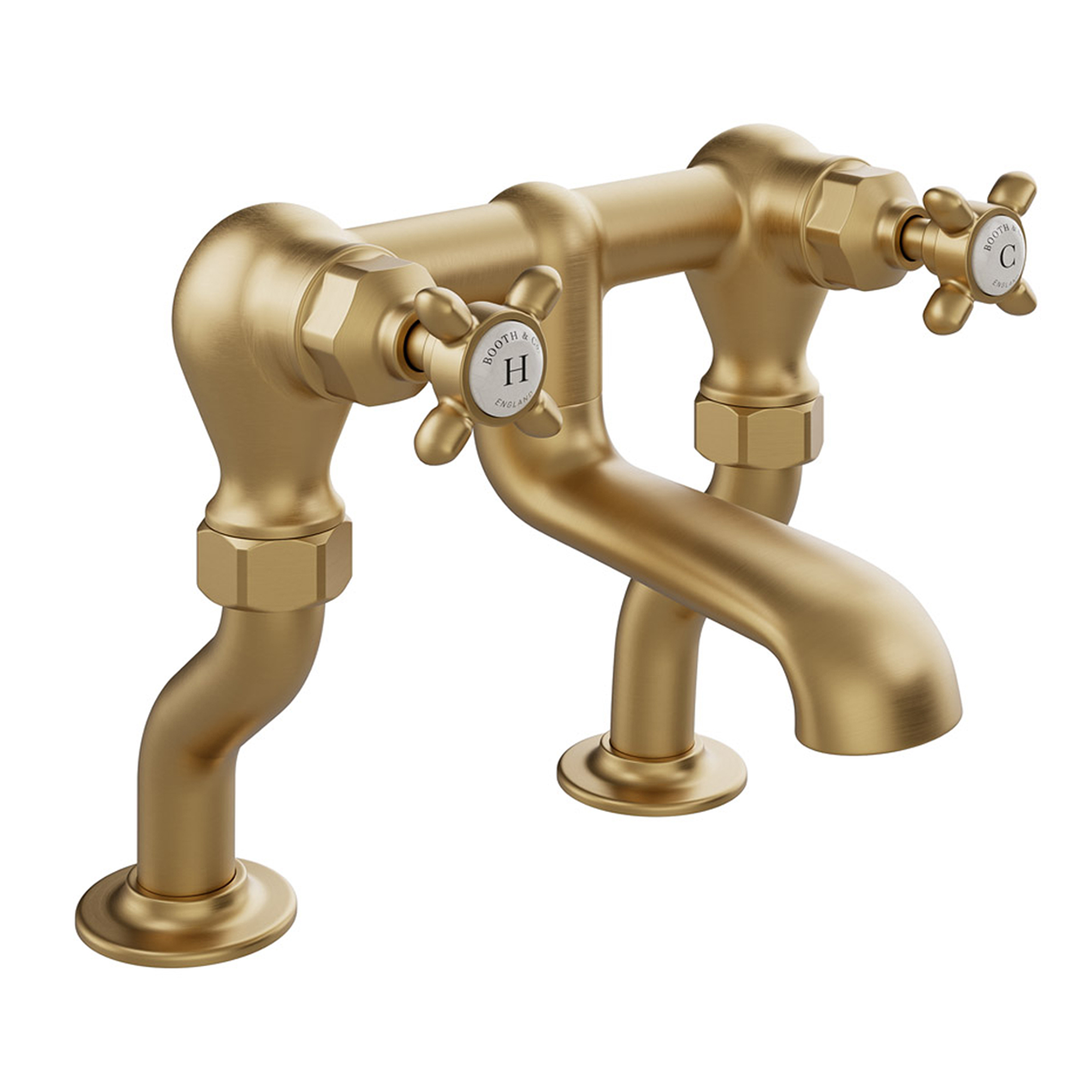 Booth & Co Axbridge Traditional Crosshead Deck Mounted Bath Filler Tap