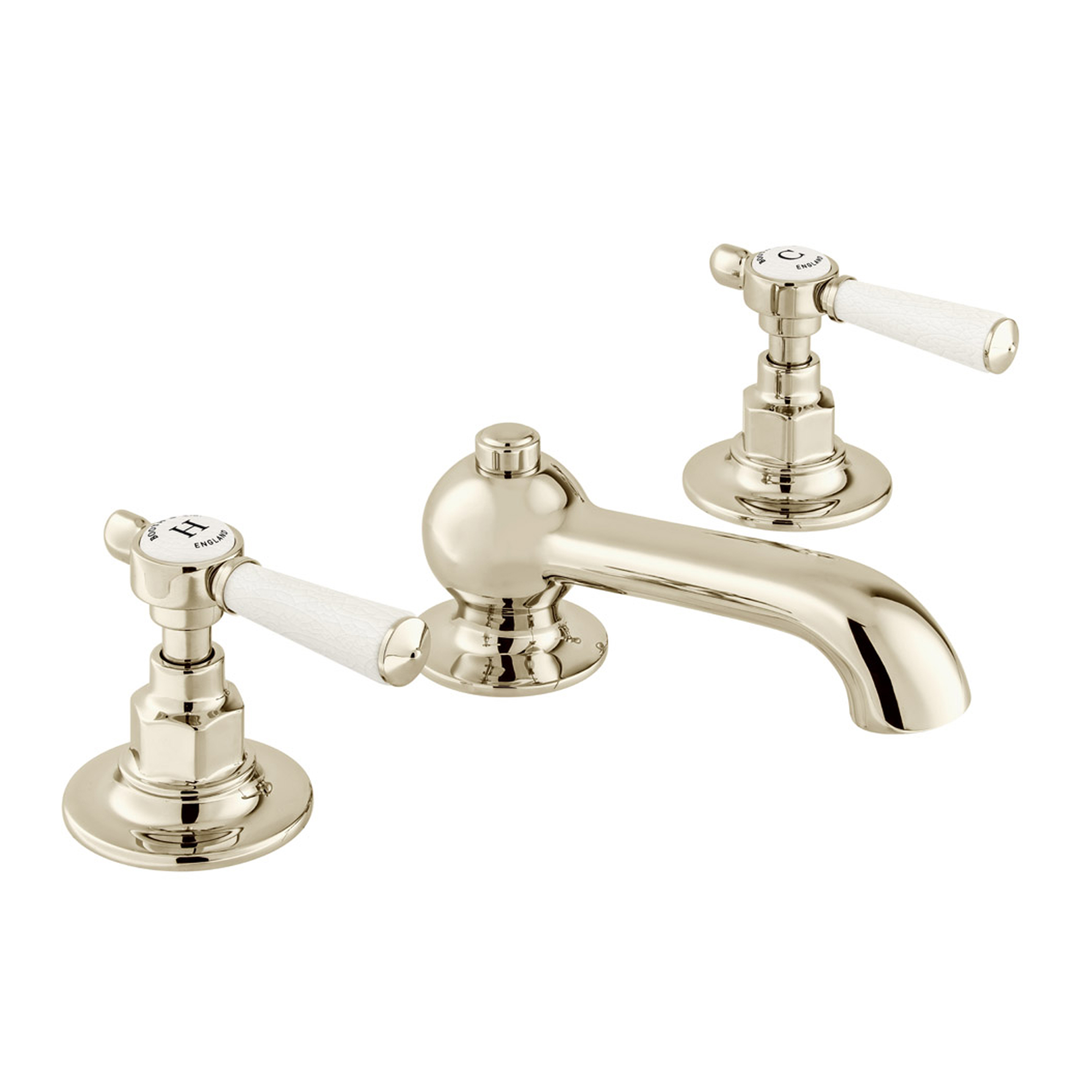 Booth & Co Axbridge Traditional Lever 3 Hole Basin Mixer Tap with Waste