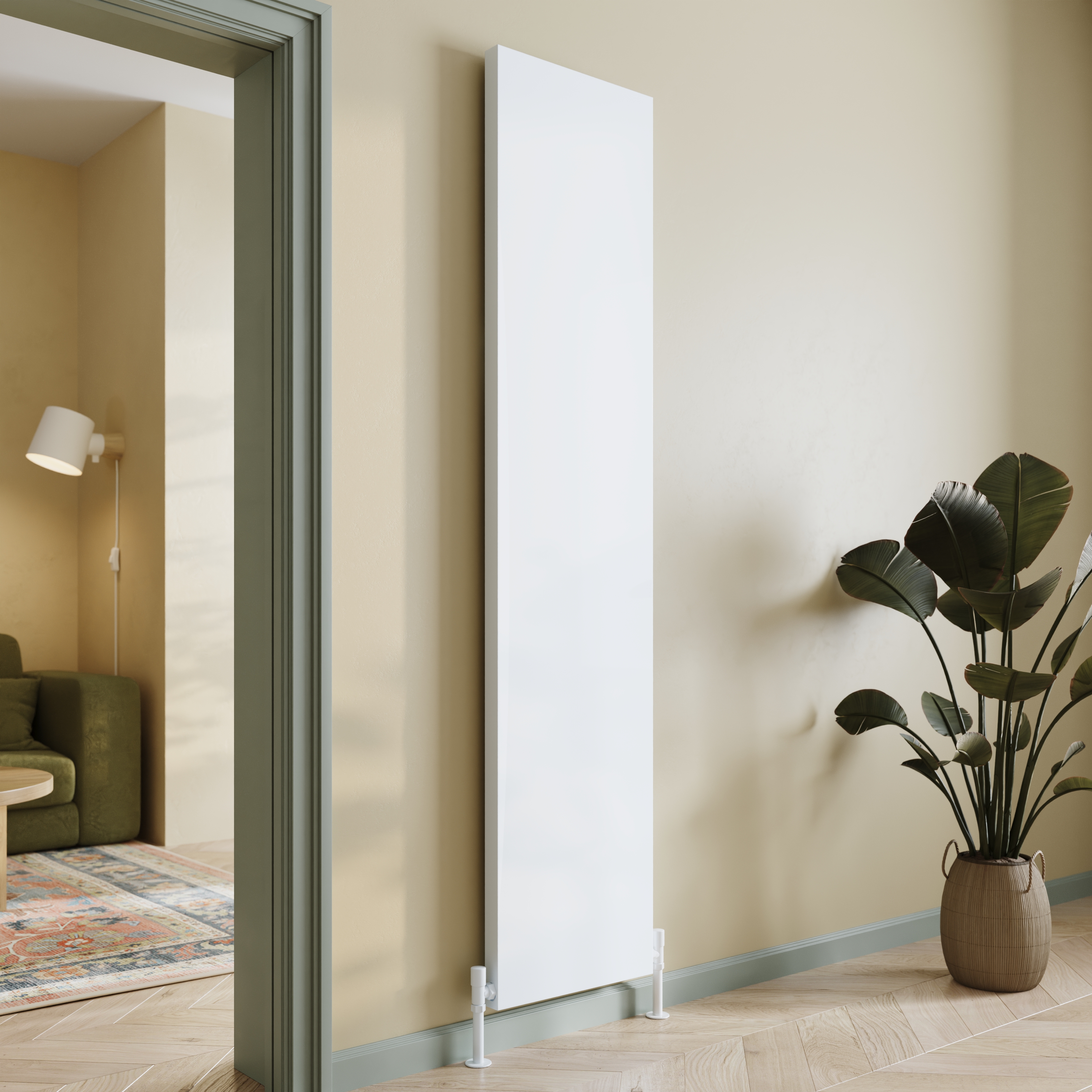 Toasty Surface White Flat Single Panel Vertical Radiator - 1800 x 400mm
