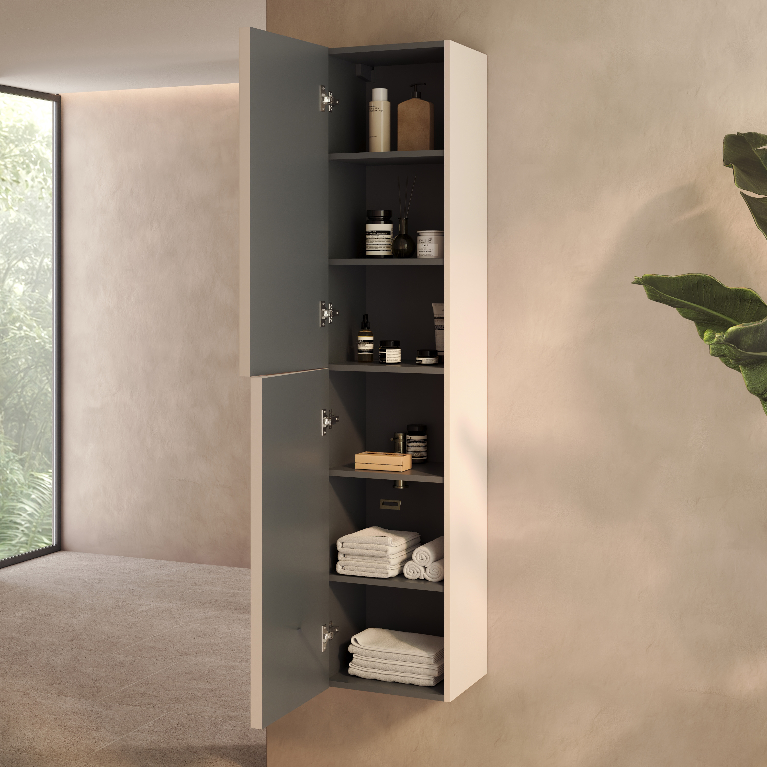 Aura 1600mm Tall Wall Mounted Storage Unit