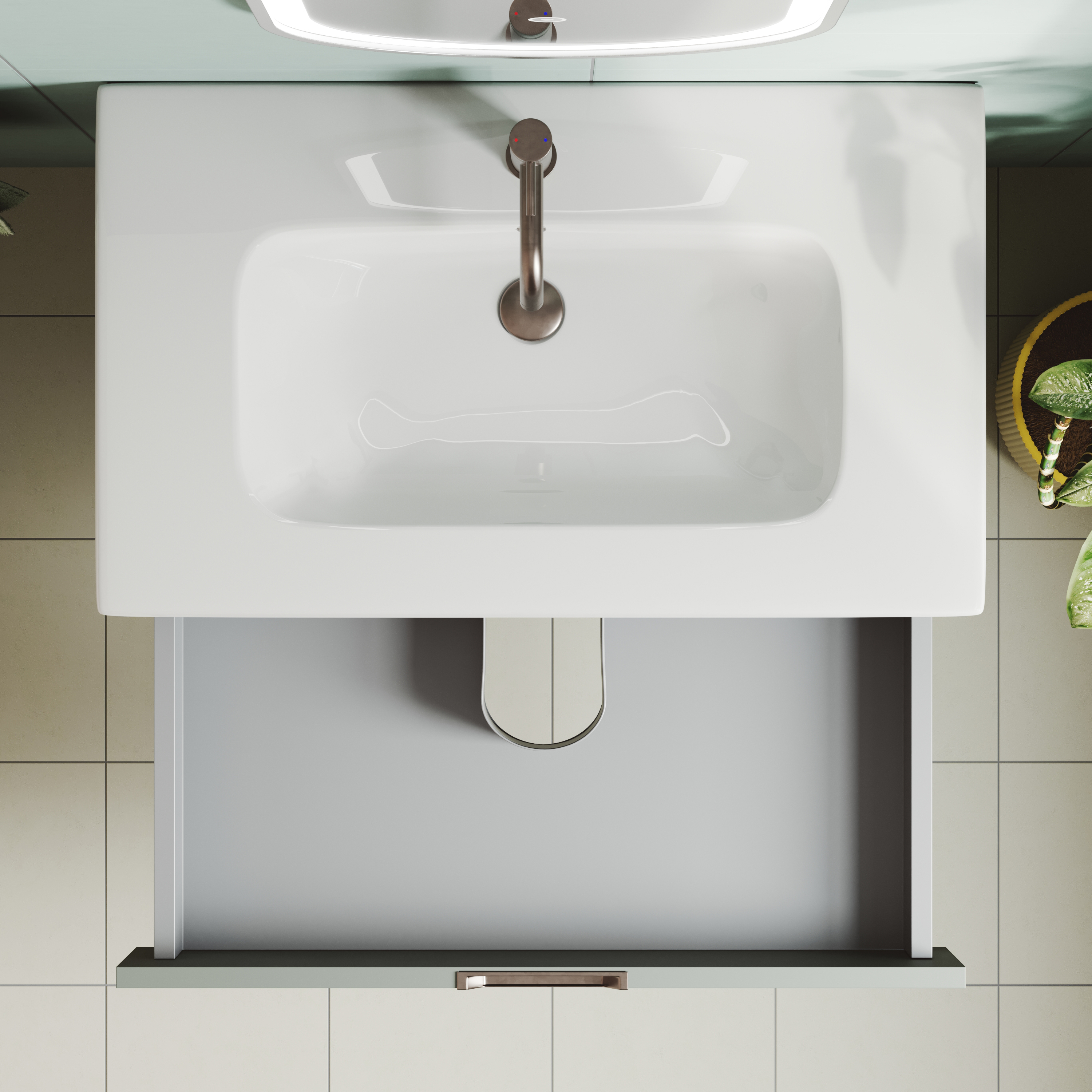 Isla 800mm Wall Hung Vanity Unit & Basin