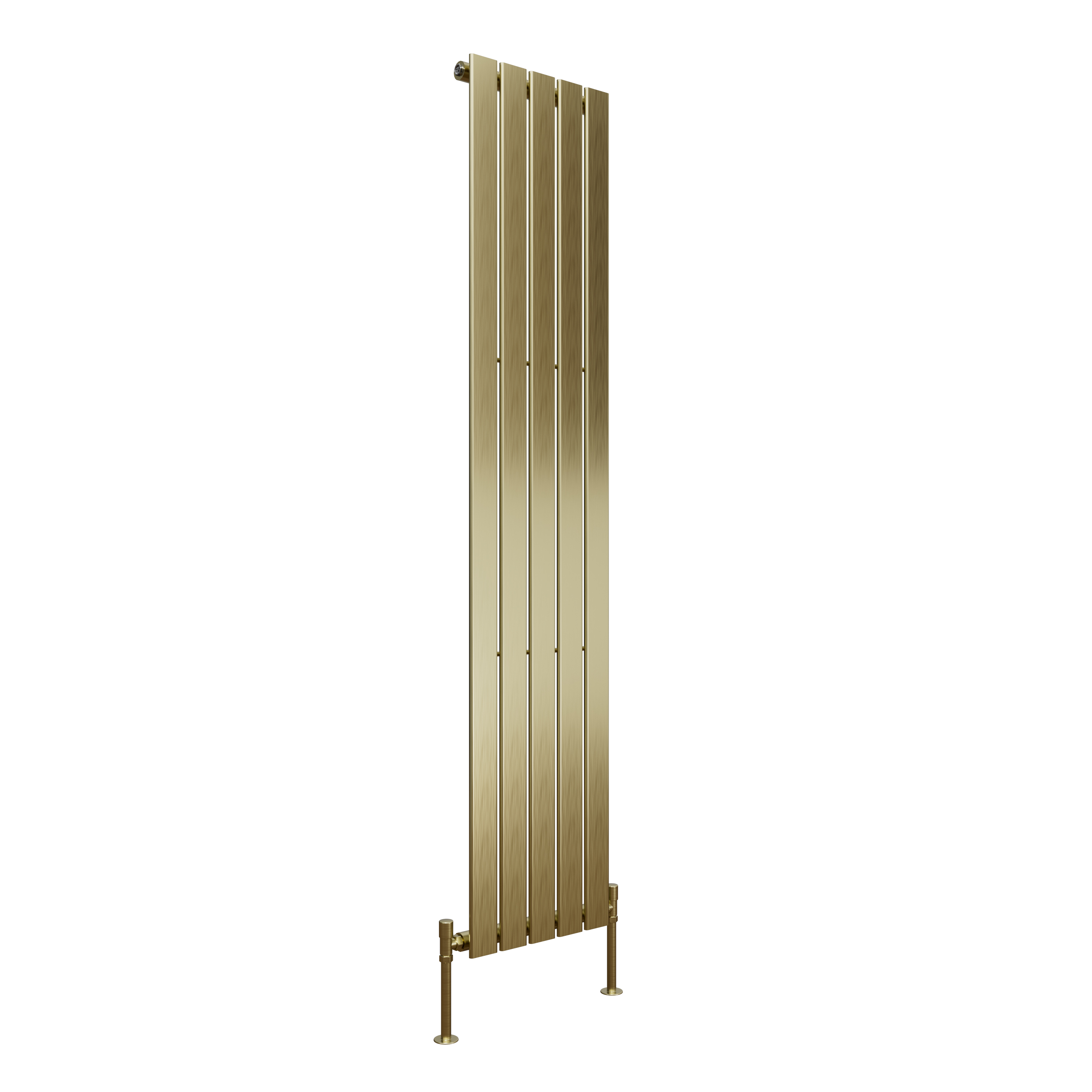 Toasty Radiance Brushed Brass Single Flat Panel Vertical Radiator
