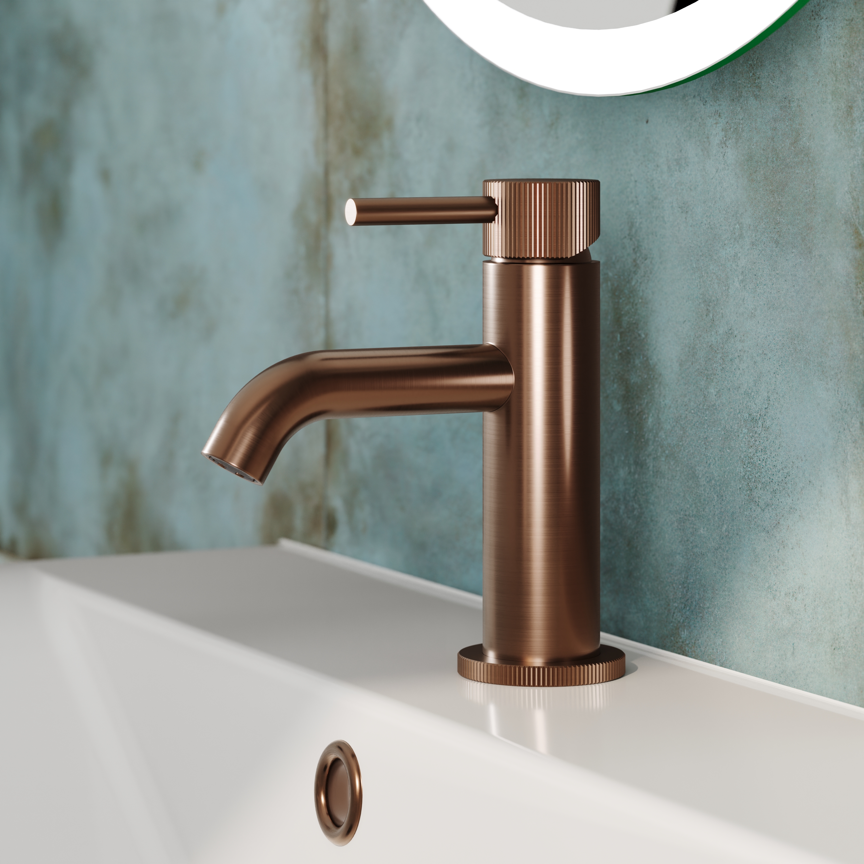 Harbour Fluted Mini Mono Basin Mixer Tap & Waste