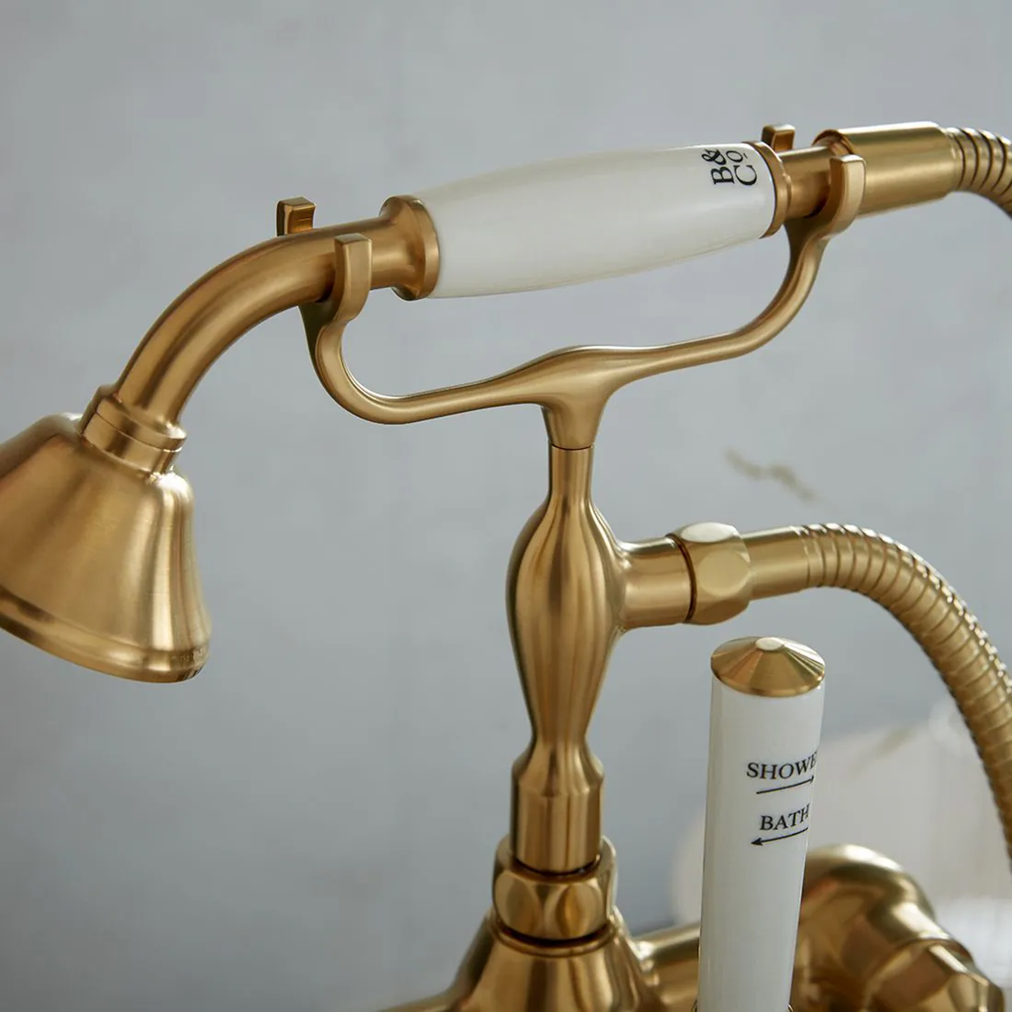 Booth & Co Axbridge Traditional Crosshead Floorstanding Bath Shower Mixer Tap