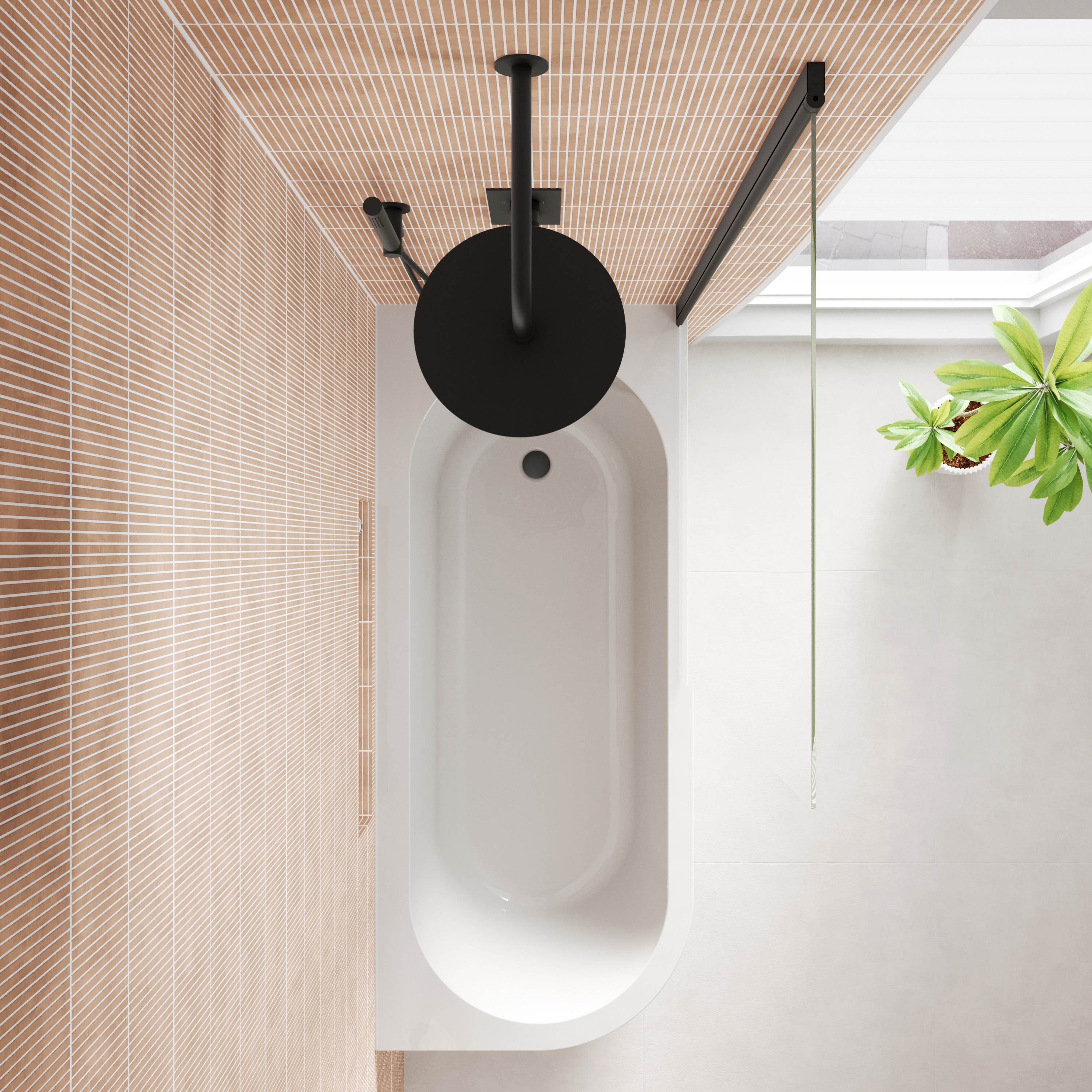 Armourcast Reinforced J Shaped Shower Bath with Panel & Shower Screen - 1700mm