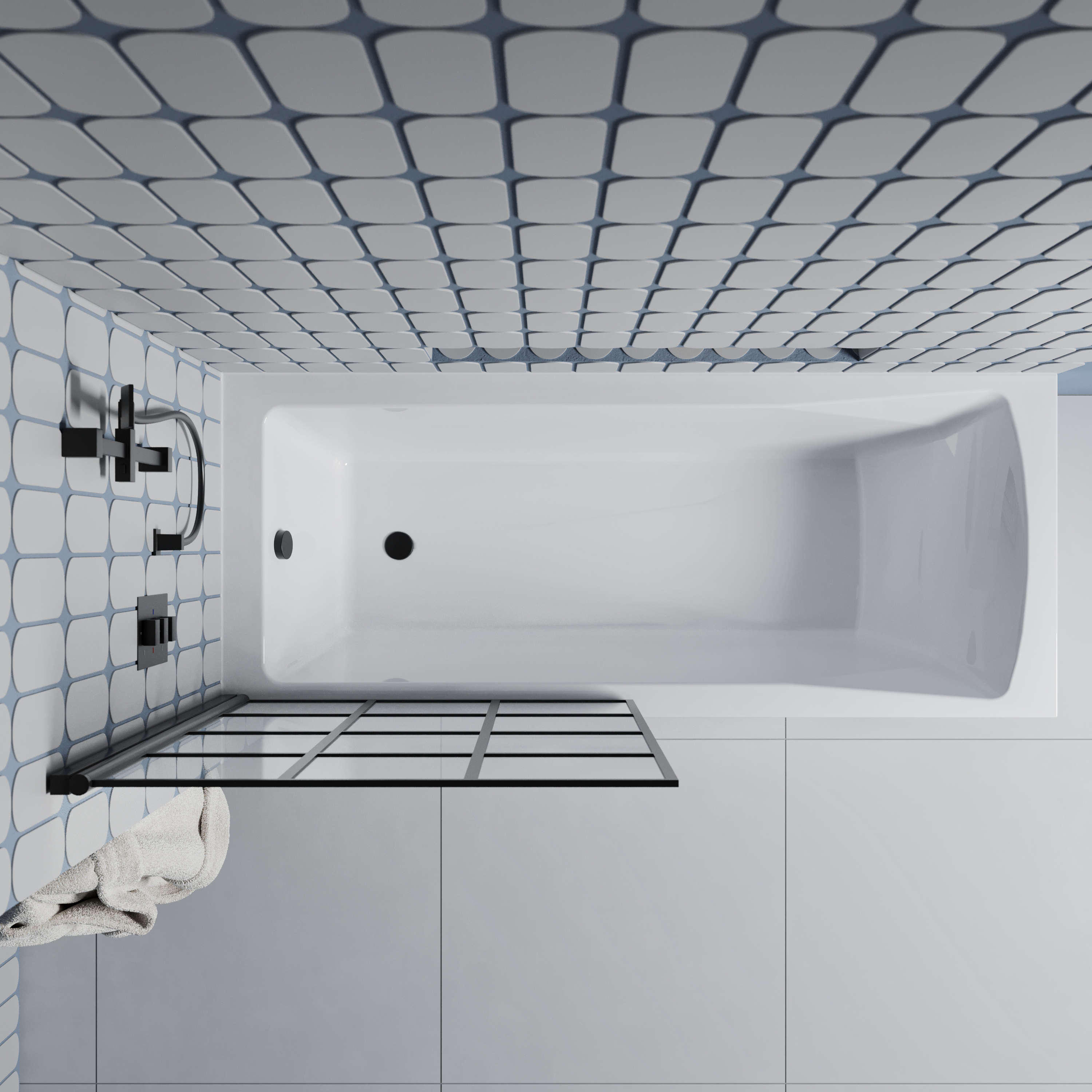 Drench Straight Single Ended Square Bath & Shower Screen