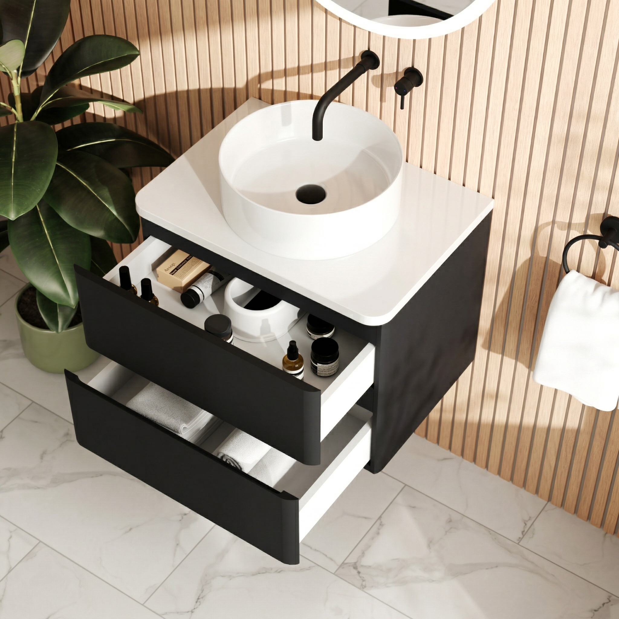Drench Origin 600mm Wall Mounted Vanity Unit & Countertop