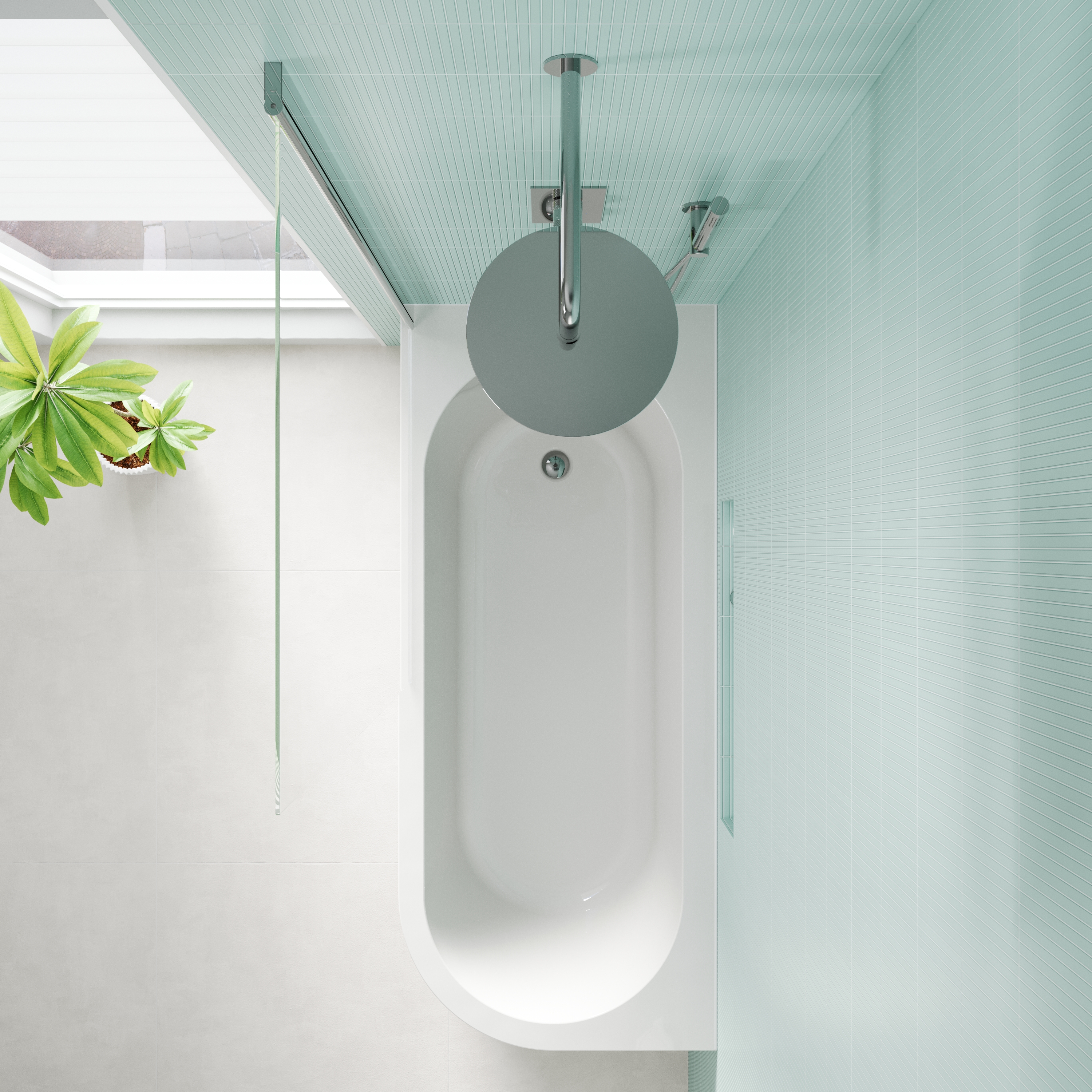 Armourcast Reinforced J Shaped Shower Bath with Panel & Shower Screen - 1700mm