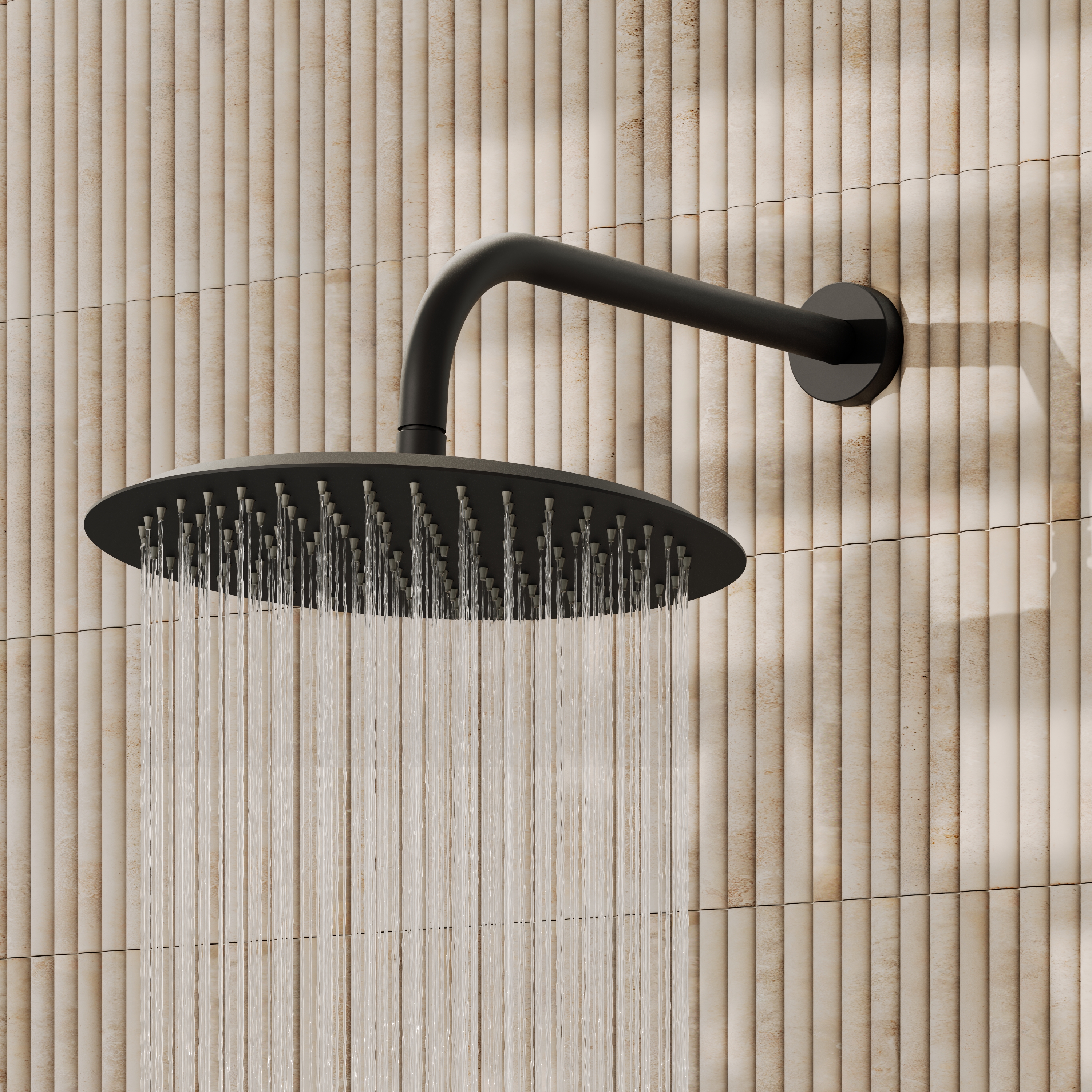 Core 300mm Slimline Round Shower Head with Wall Mounted Shower Arm