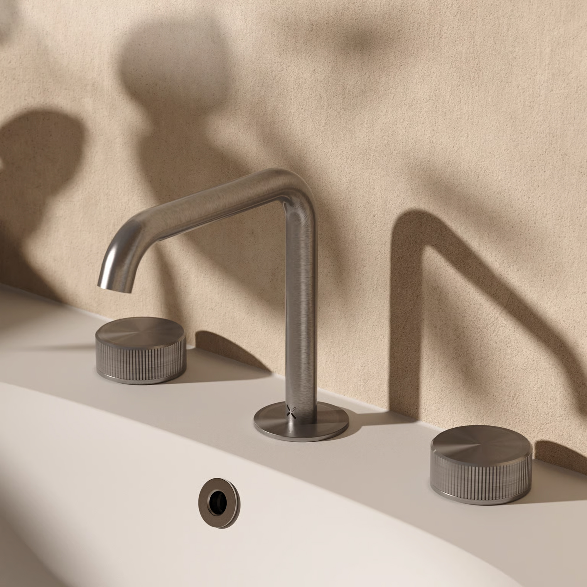 Crosswater 3ONE6 Stainless Steel 3 Hole Basin Mixer Tap