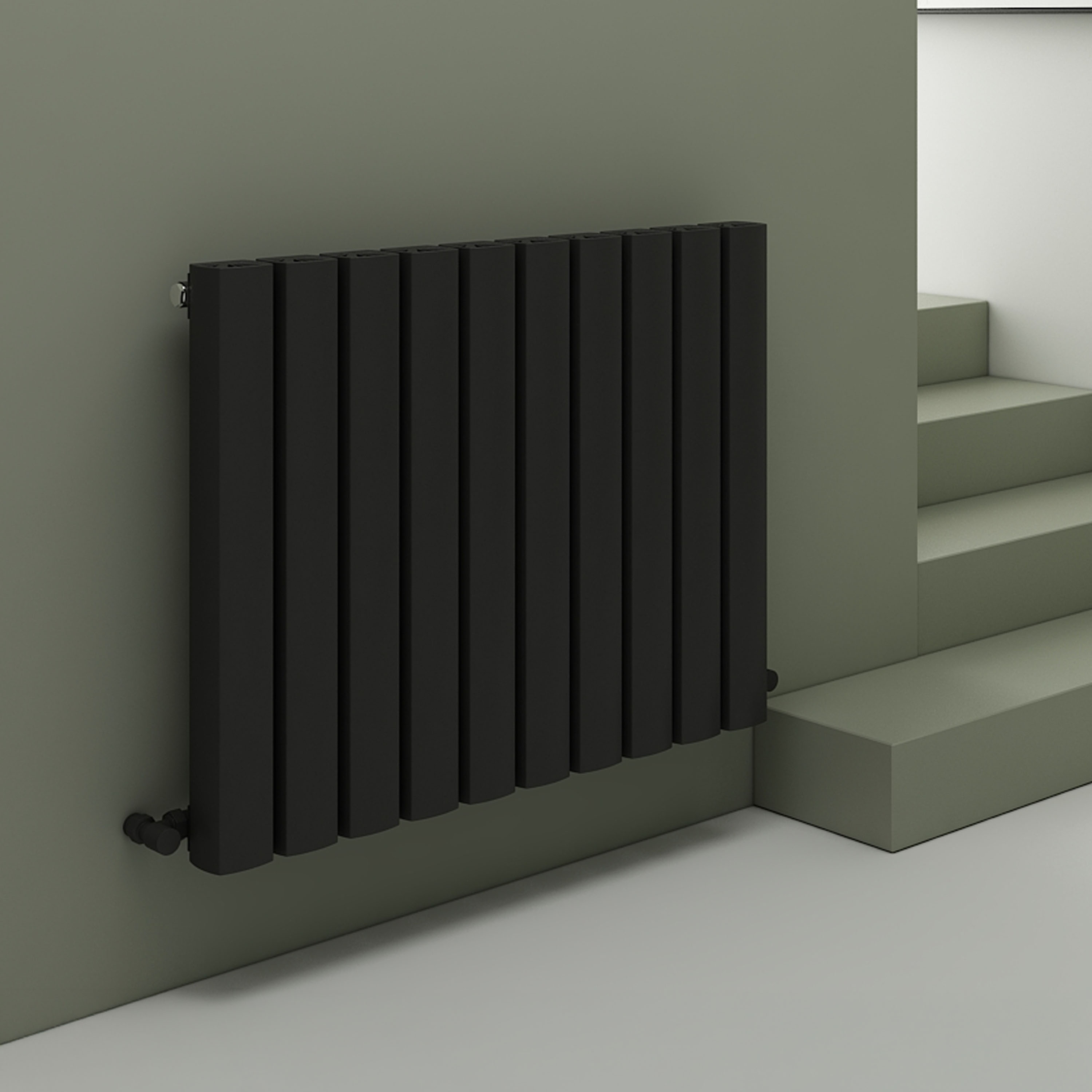 Carisa Vesta Oval Single Panel Horizontal Aluminium Radiator