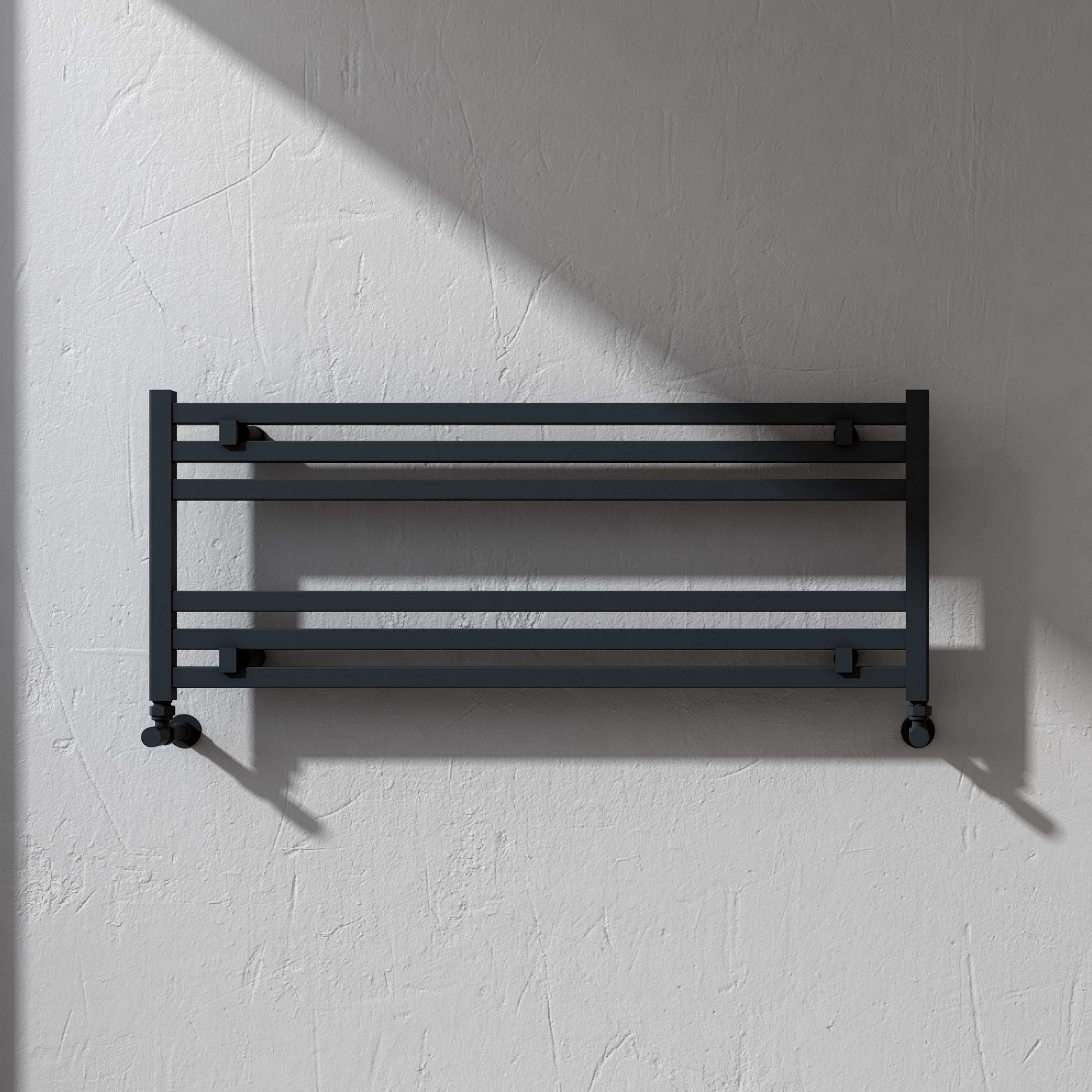 Carisa Fame Horizontal Ladder Aluminium Designer Heated Towel Rail - 400 x 1000mm