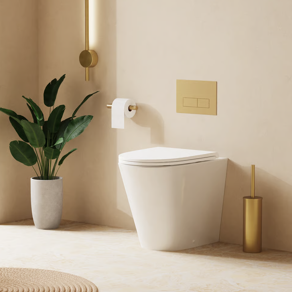 Crosswater Mada Round Back to Wall Rimless Toilet & Soft Close Seat