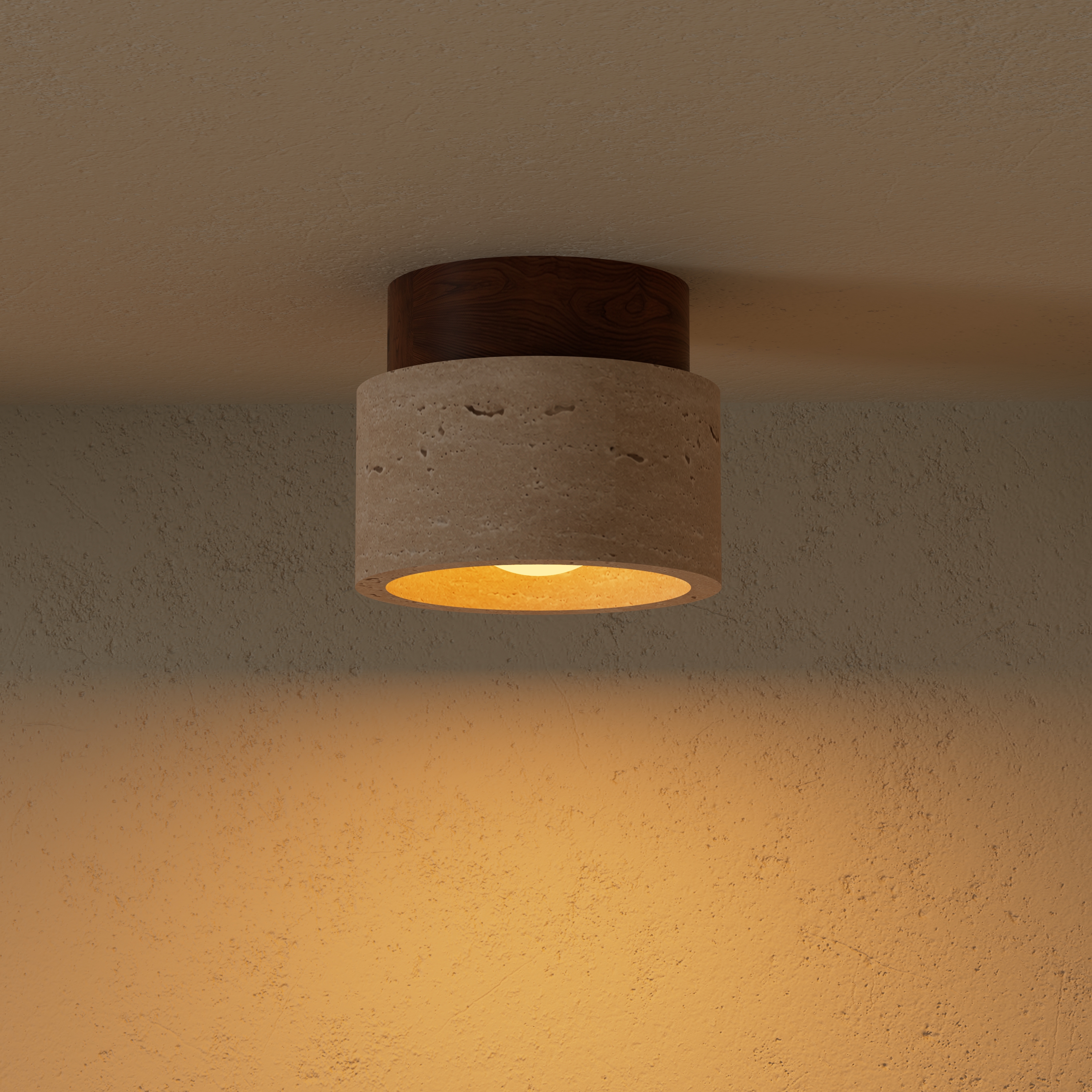 Drench Small Round Stone Ceiling Light