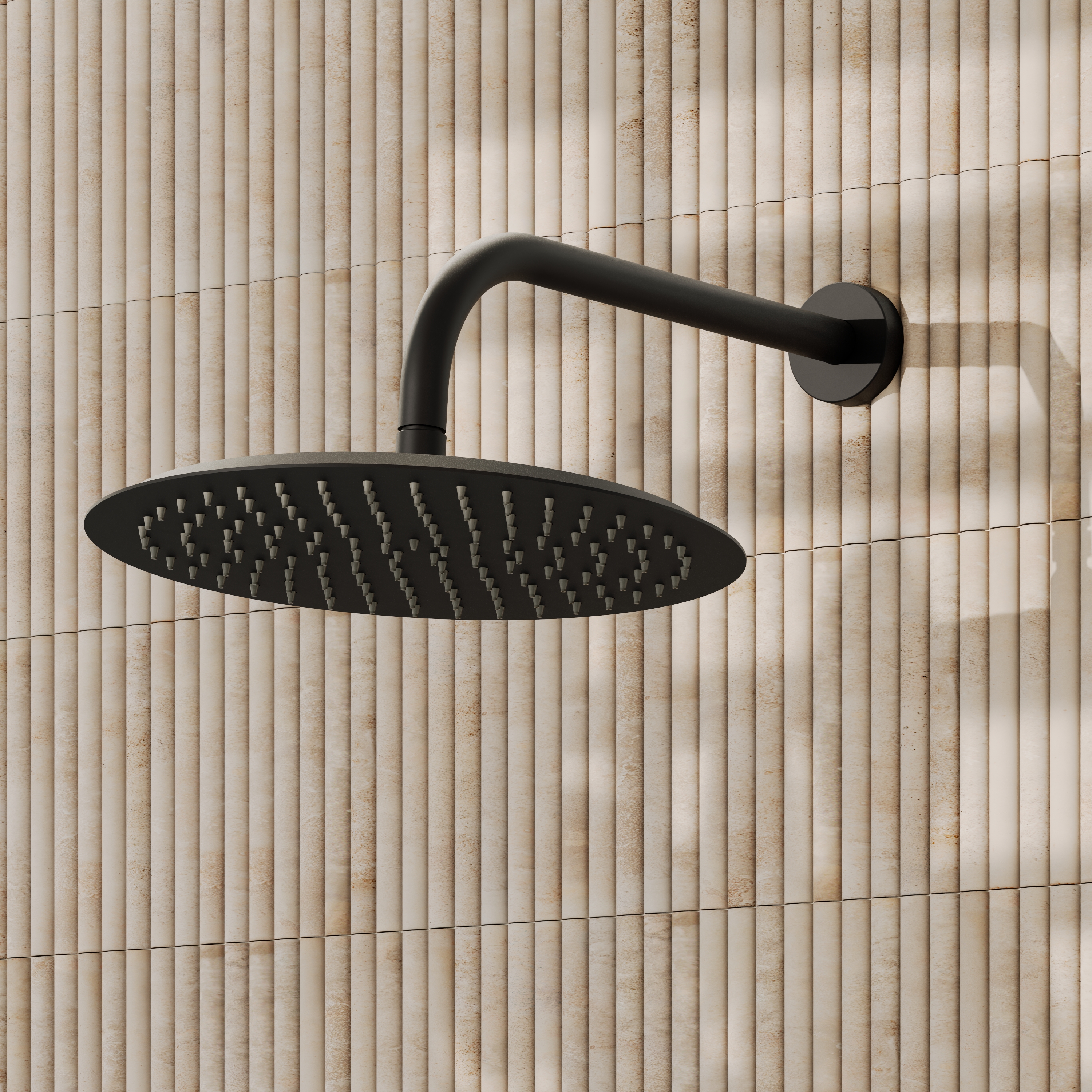 Core 300mm Slimline Round Shower Head with Wall Mounted Shower Arm