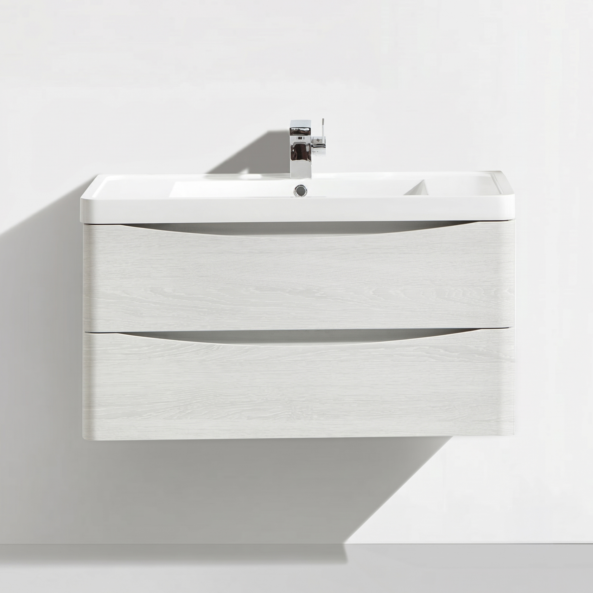 Harbour Clarity 900mm Wall Mounted White Ash Vanity Unit & Basin