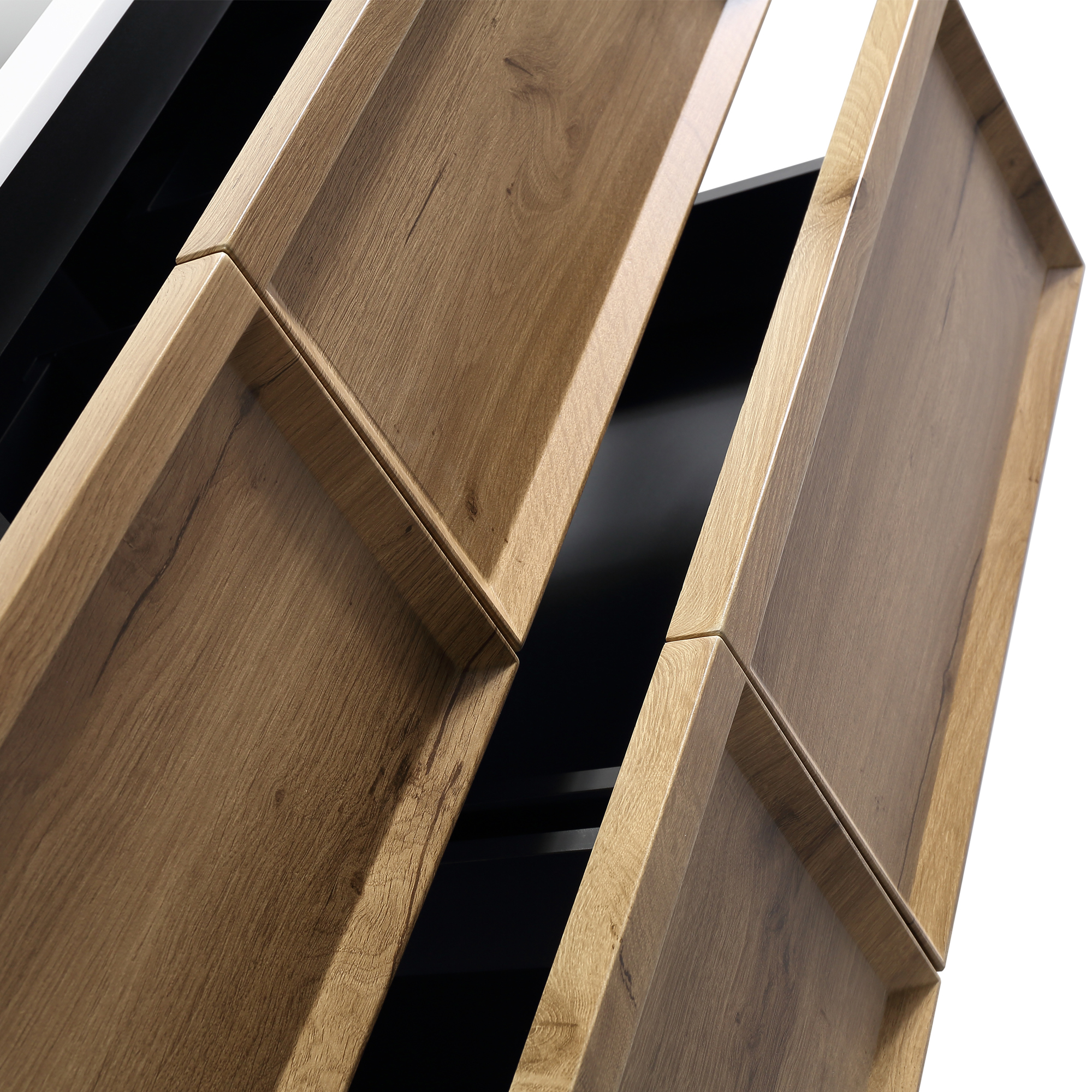 Aura 1200mm Wall Mounted Natural Oak Vanity Unit & Matt White Double Basin