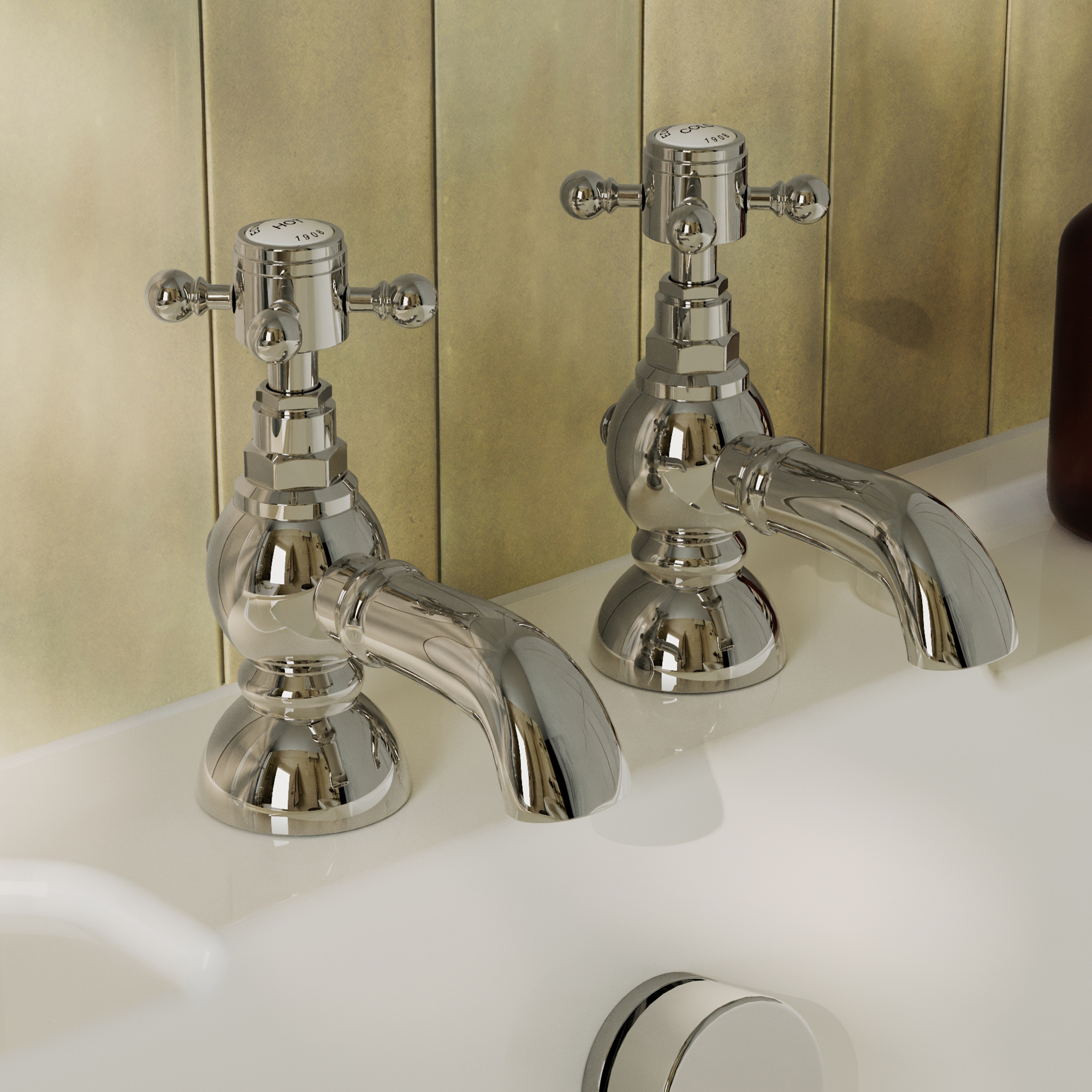 Butler & Rose Eliza Crosshead Bath Pillar Taps