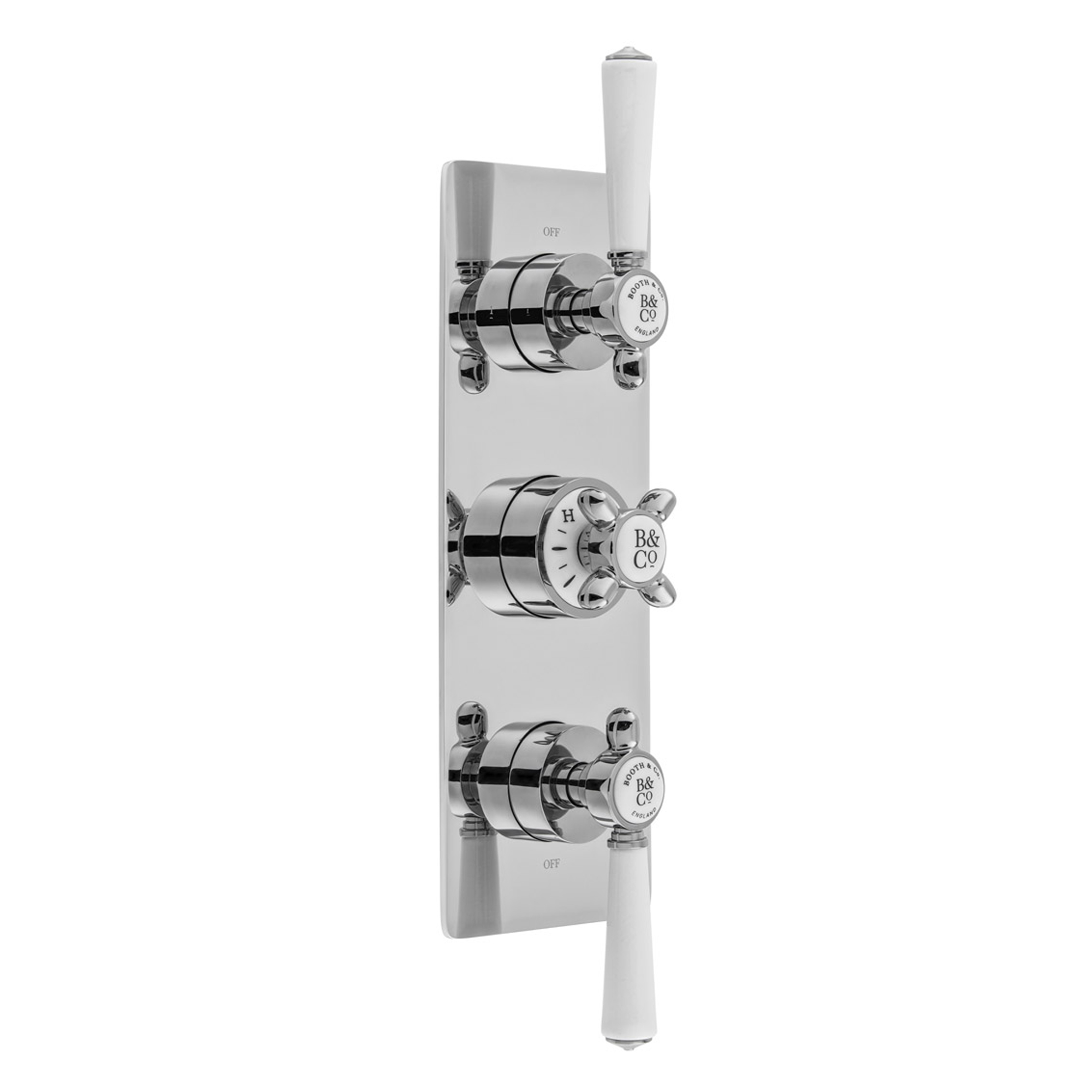 Booth & Co Axbridge Traditional 3 Outlet 3 Handle Concealed Thermostatic Shower Valve