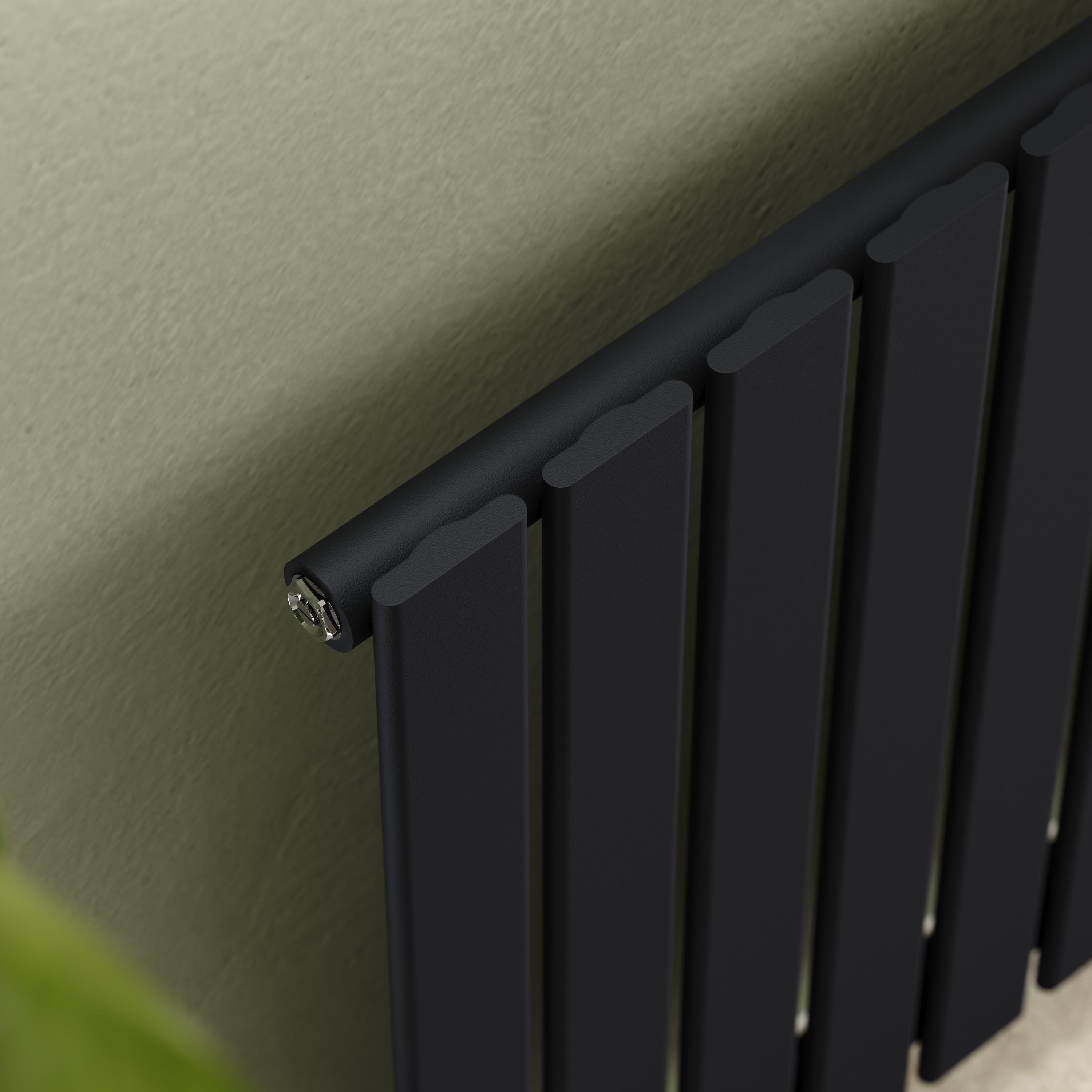 Toasty Radiance Matt Black Flat Panel Horizontal Radiator