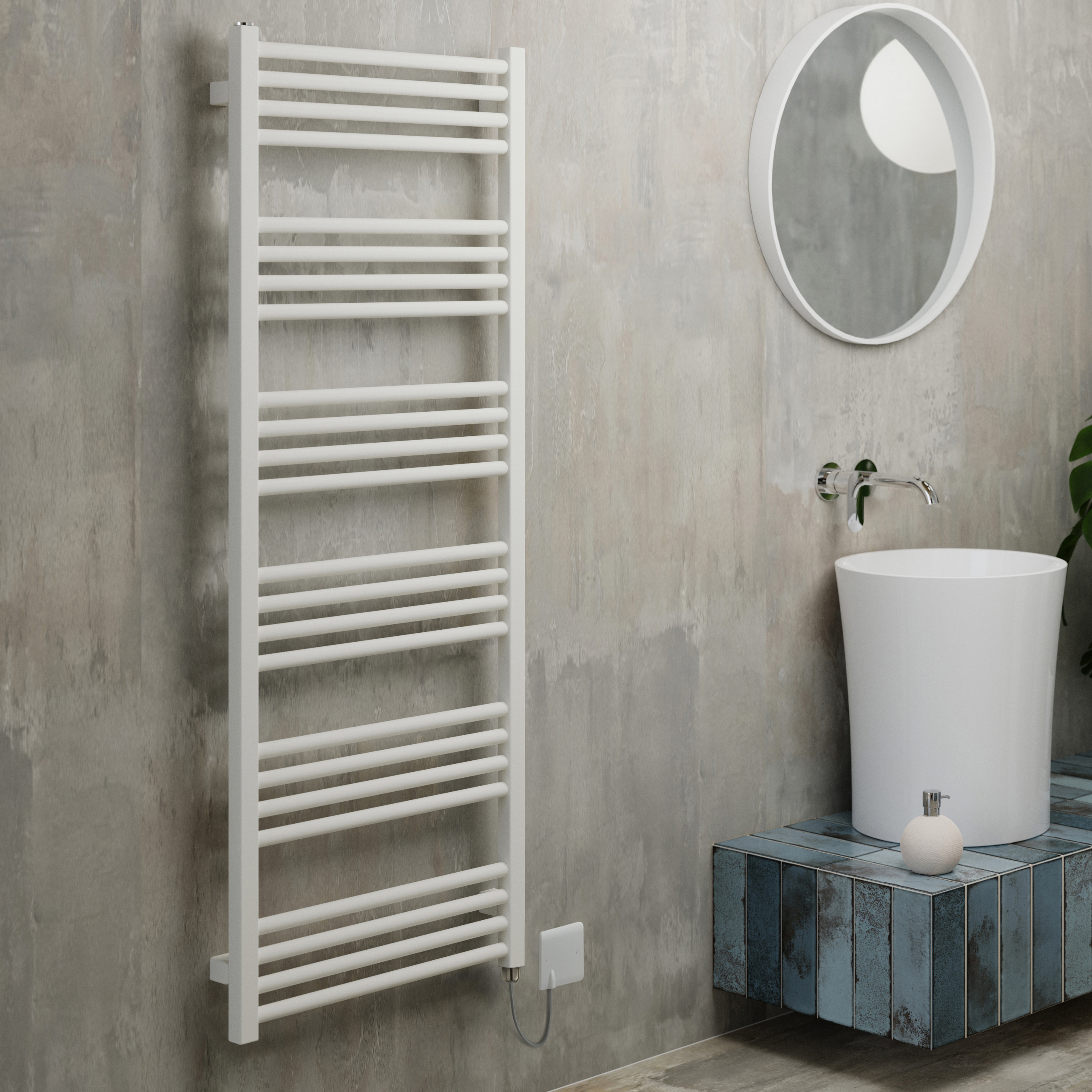 Terma Fiona Electric Heated Towel Rail with SIM Heating Element