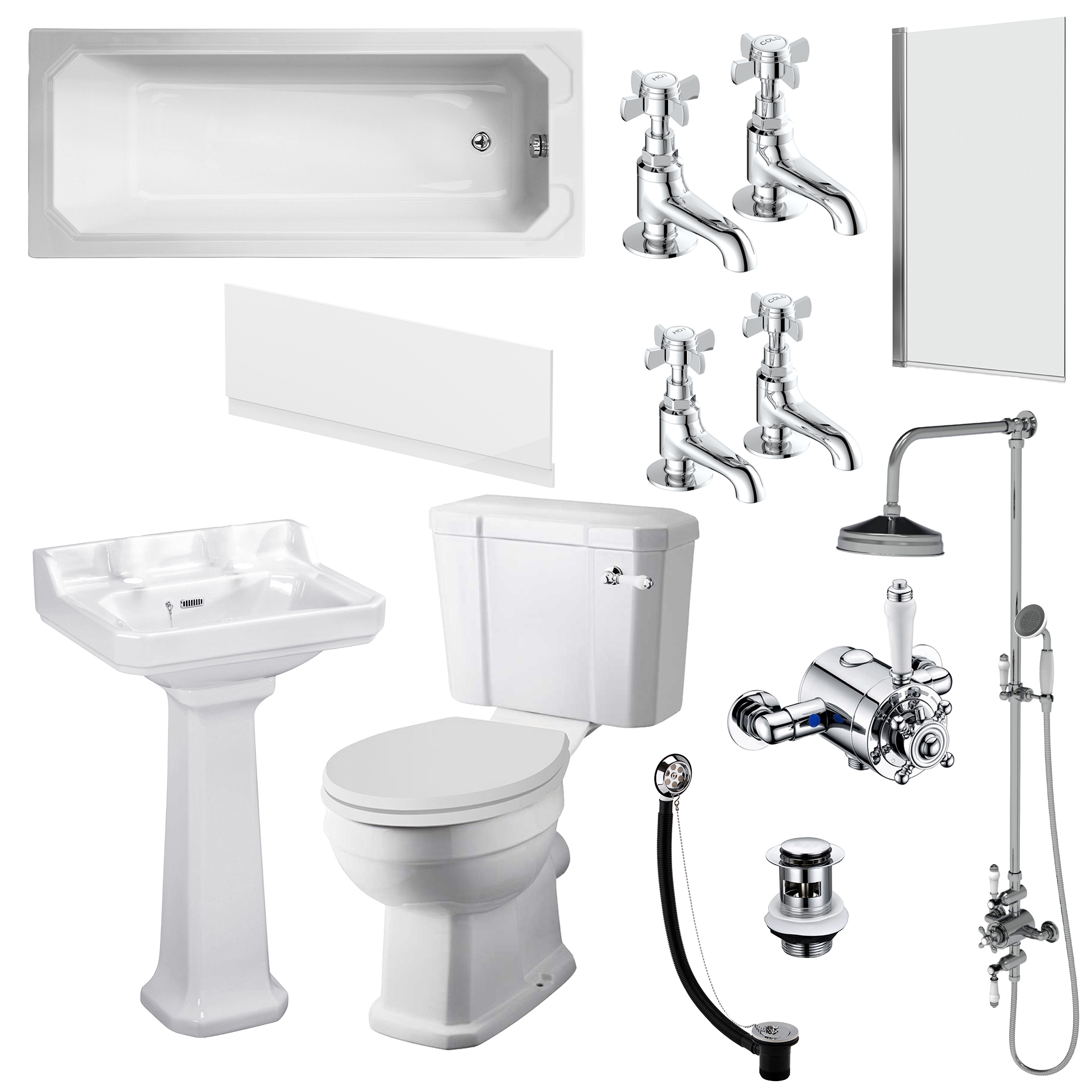 Butler & Rose Catherine Bathroom Suite with Shower Bath