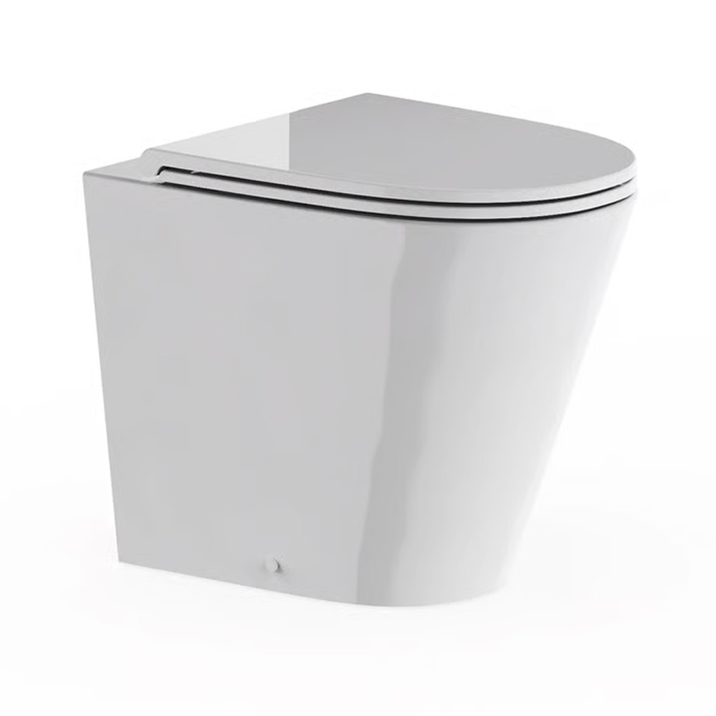 Crosswater Mada Round Back to Wall Rimless Toilet & Soft Close Seat