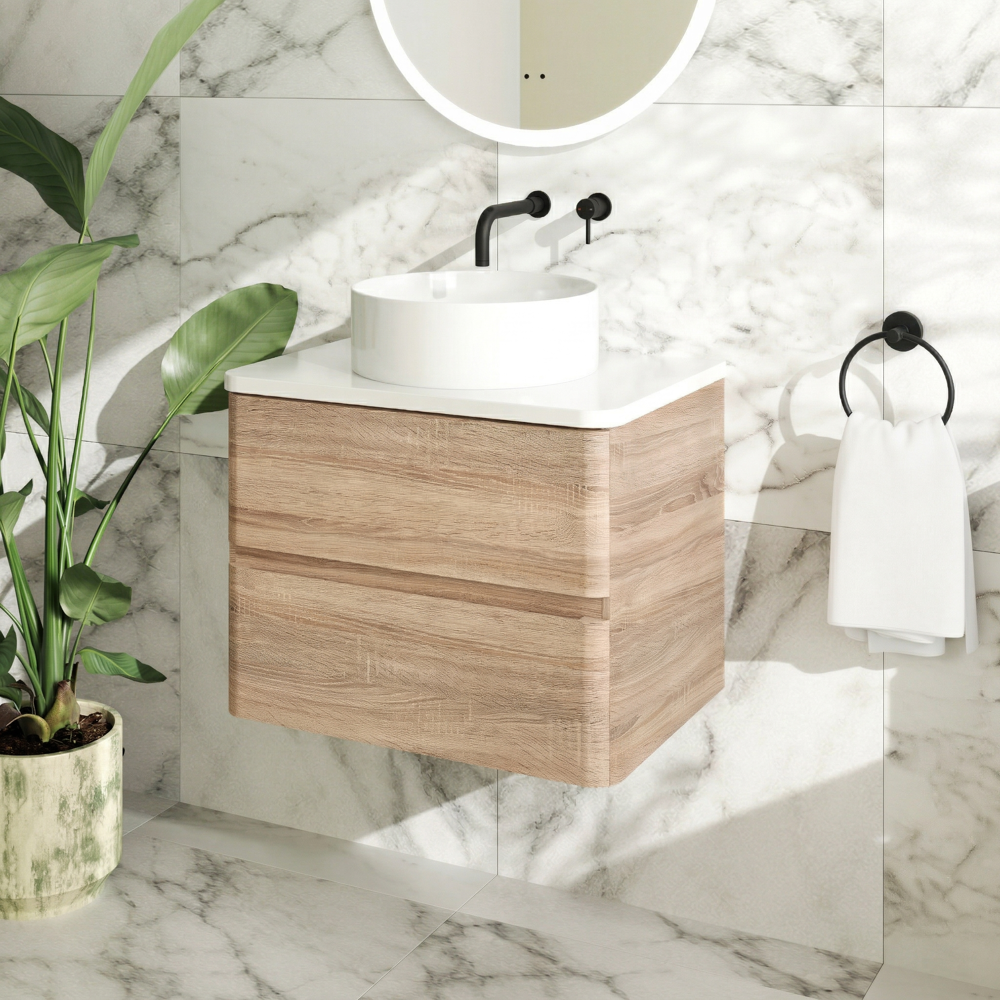 Drench Origin 600mm Wall Mounted Vanity Unit & Countertop