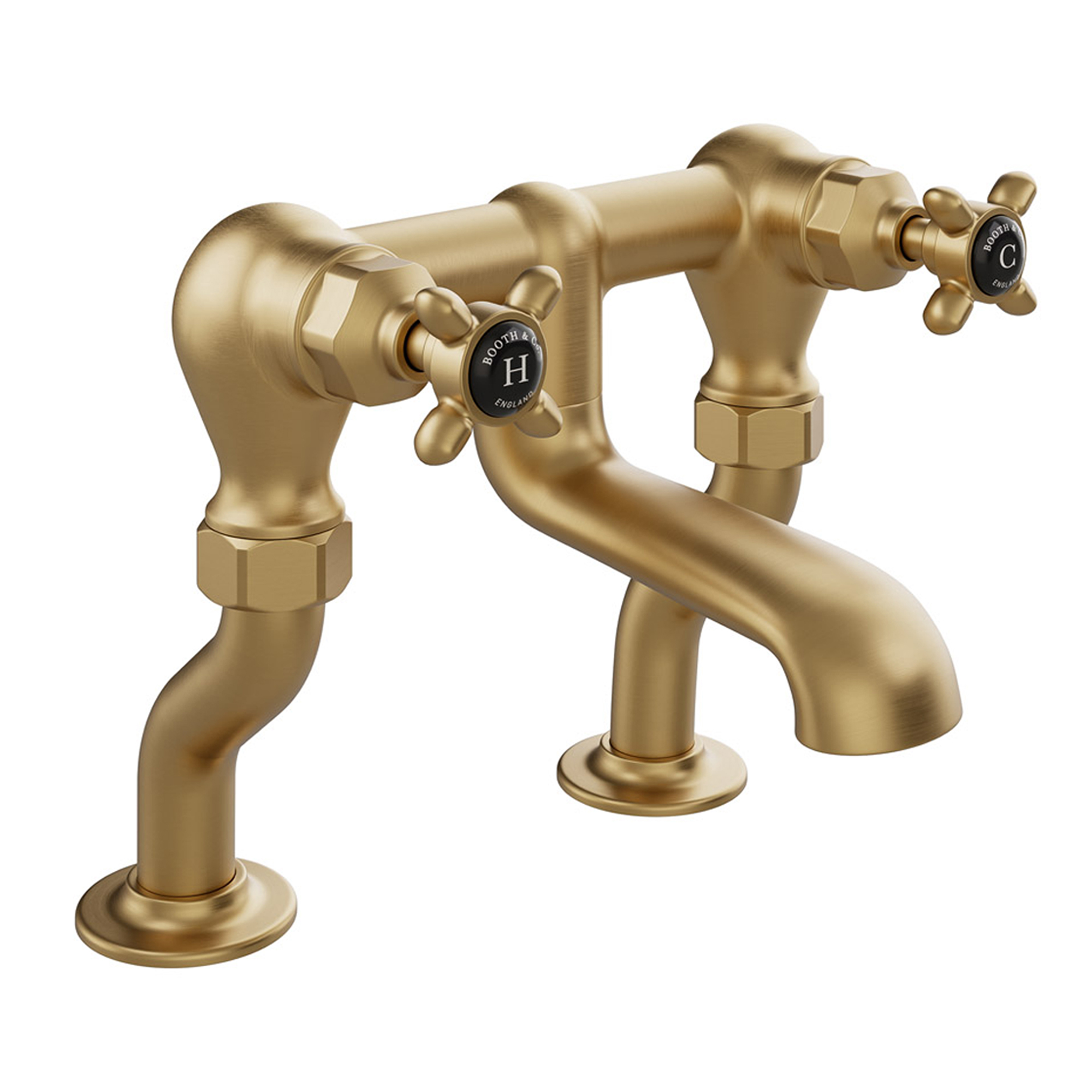 Booth & Co Axbridge Traditional Crosshead Deck Mounted Bath Filler Tap