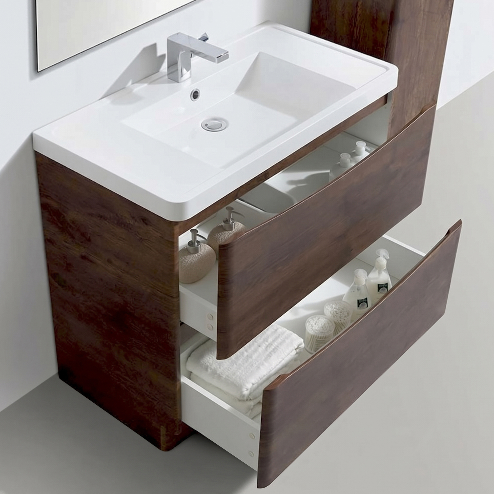 Harbour Clarity 900mm Floorstanding Chestnut Vanity Unit & Basin
