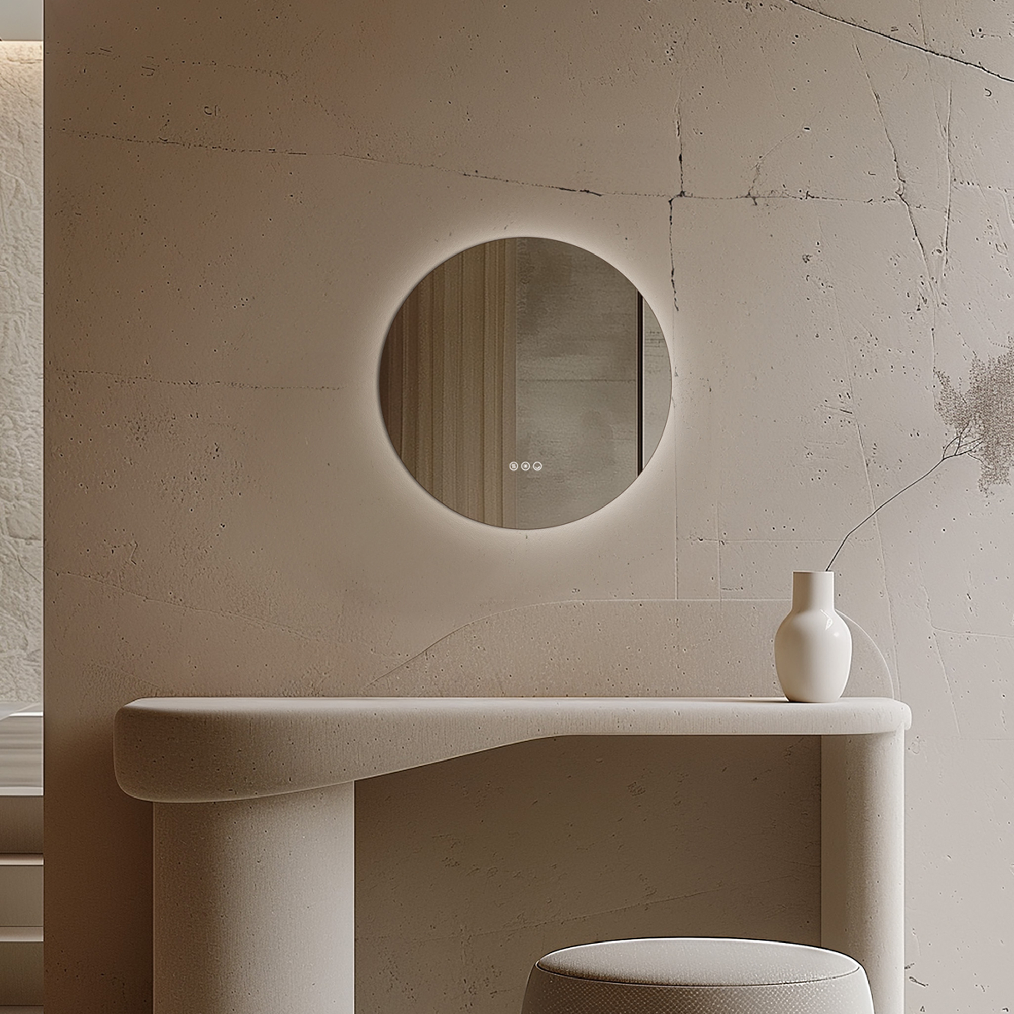 Origins Living Claris Round LED Illuminated Mirror with Demister Pad & Colour Change Lights