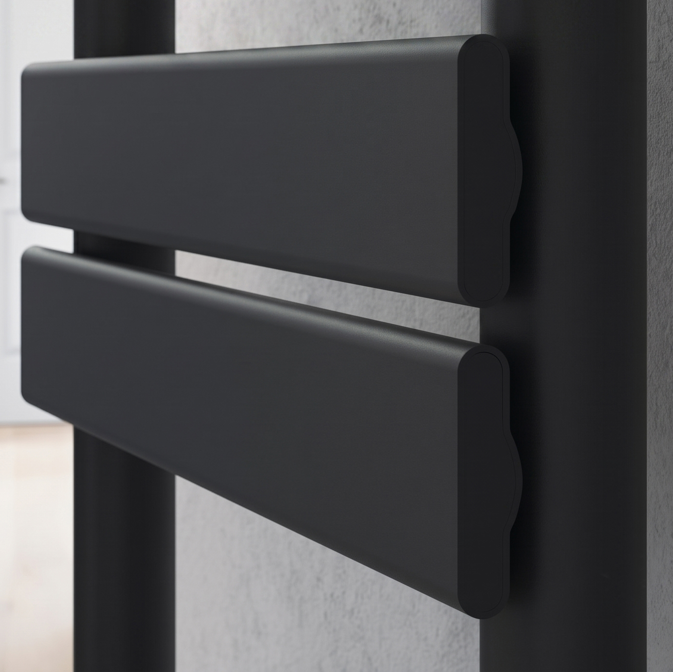 Toasty Hush Matt Black Electric Flat Panel Heated Towel Rail with Heating Element