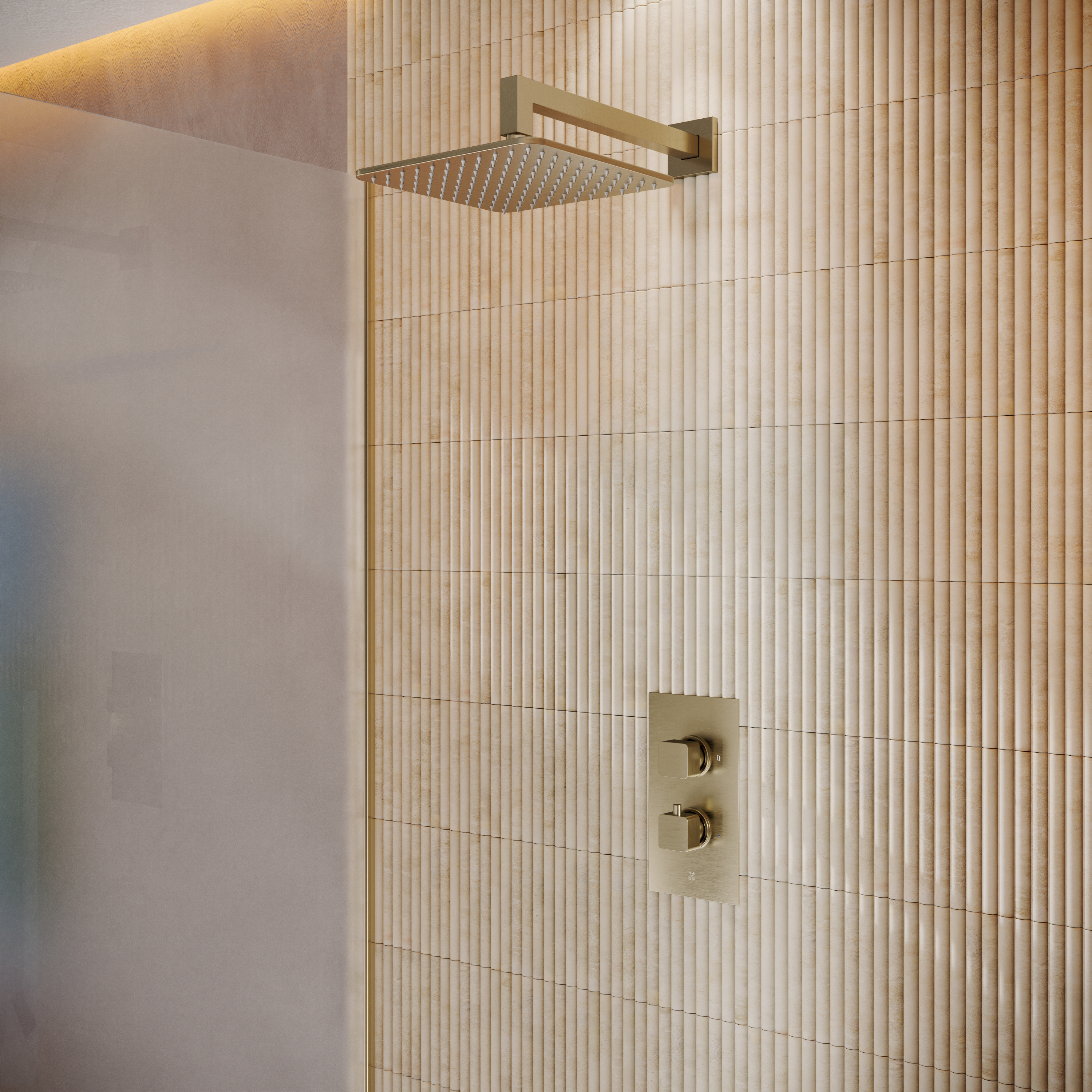 Core Portrait 1 Outlet Concealed Valve & Fixed Wall Mounted Square Shower Head
