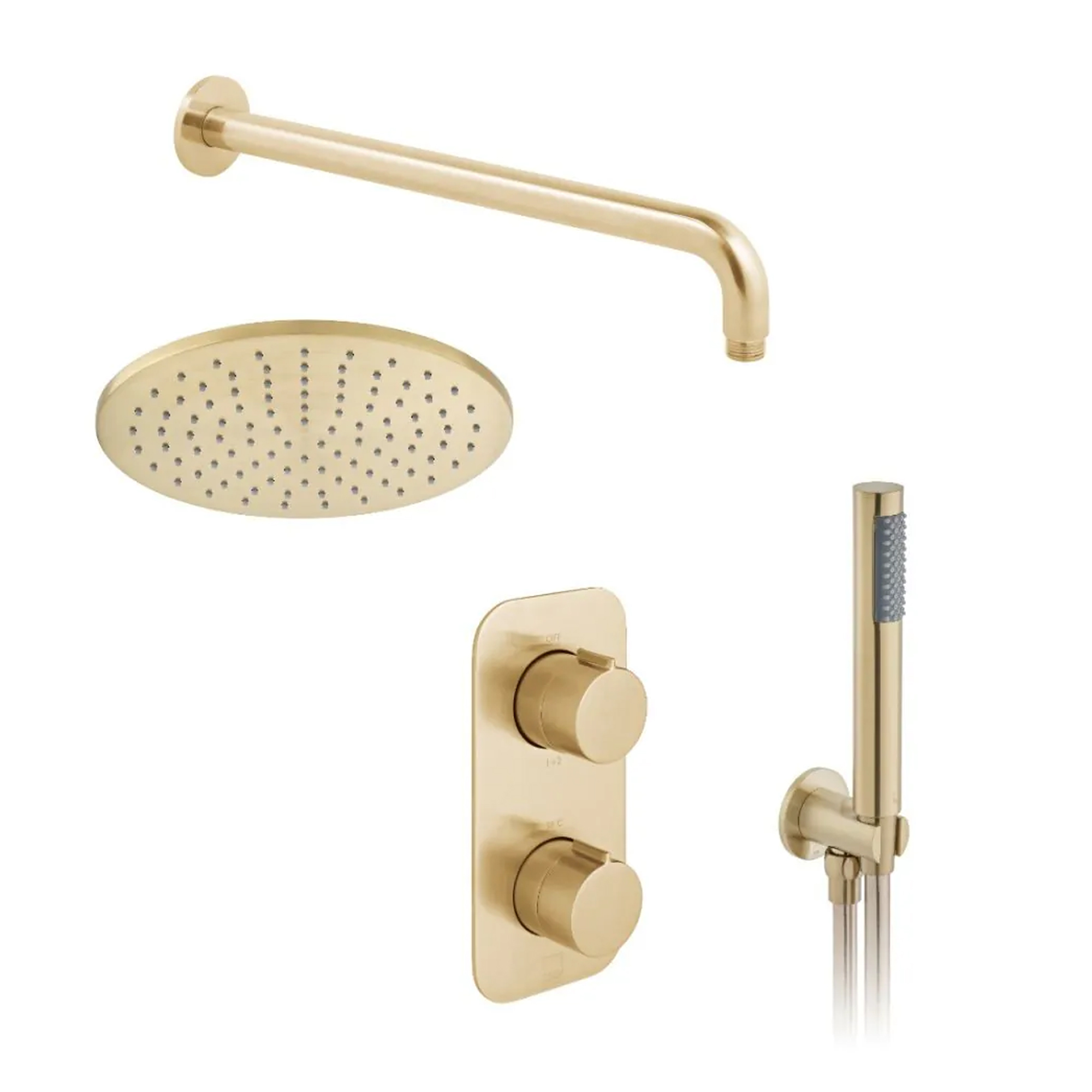 Vado Individual Tablet Altitude 2 Outlet Concealed Thermostatic Valve, Fixed Head & Shower Handset Kit