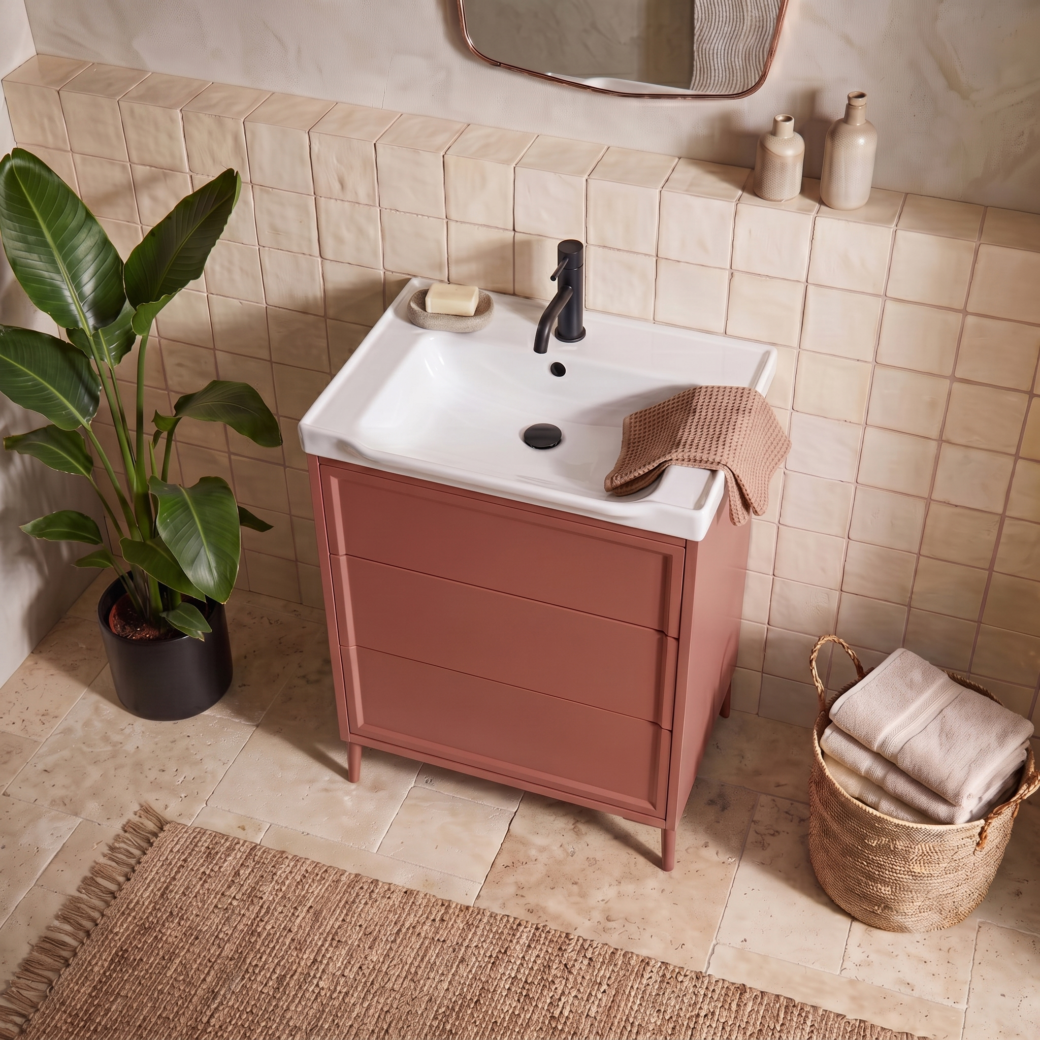 Elara 600mm Floorstanding Vanity Unit & Basin with Leg Set