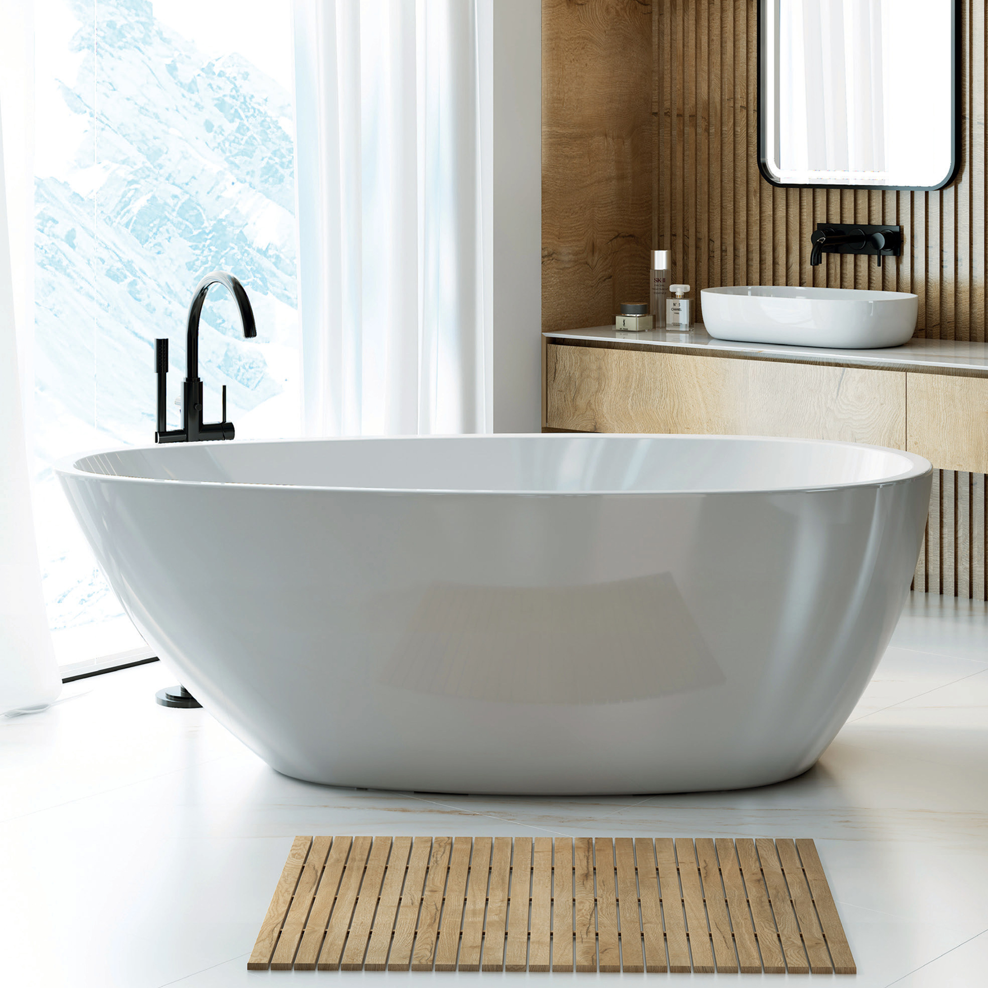 Vincent Alexander Elan White Freestanding Bath - 1690 x 780mm