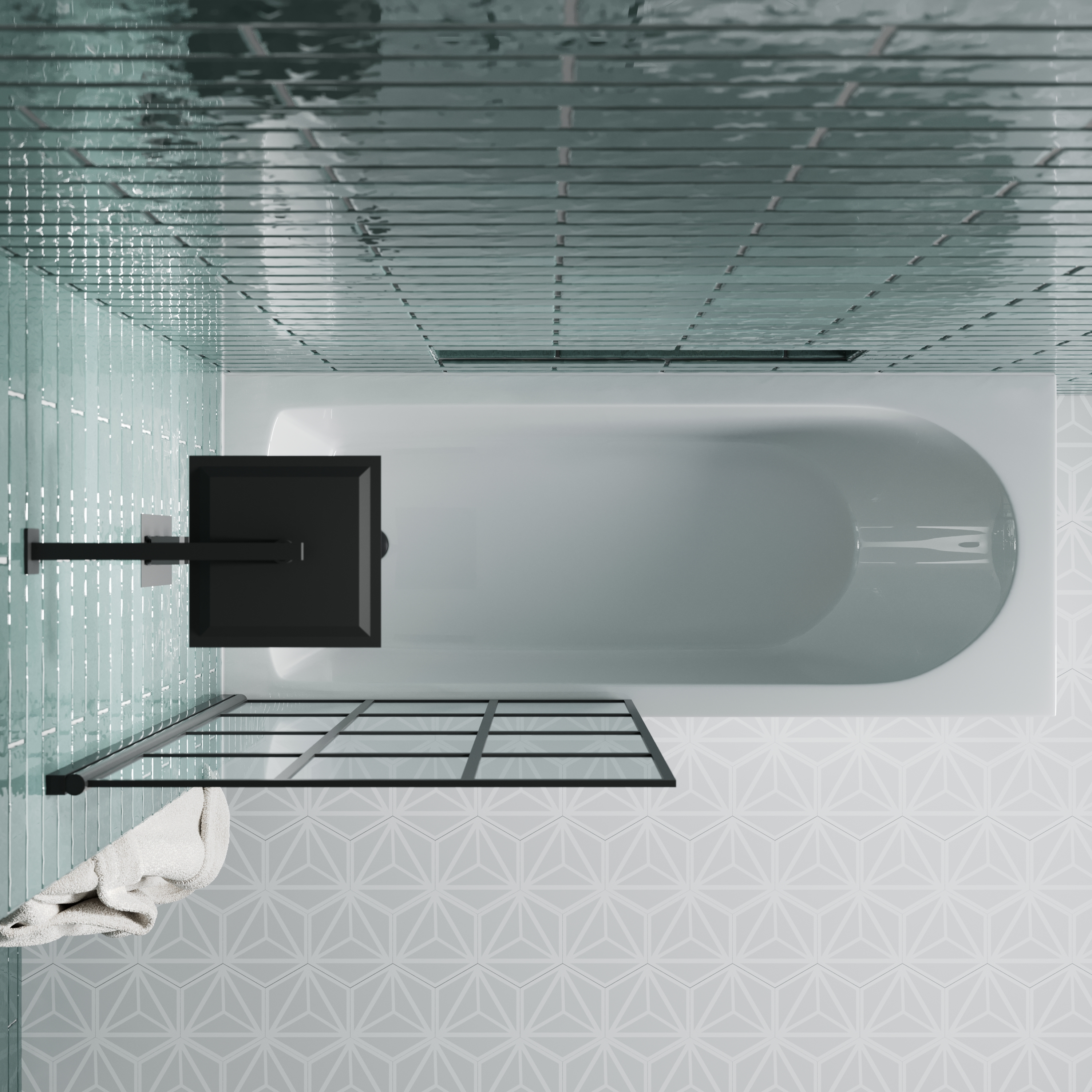 Drench Straight Single Ended Curved Bath & Shower Screen
