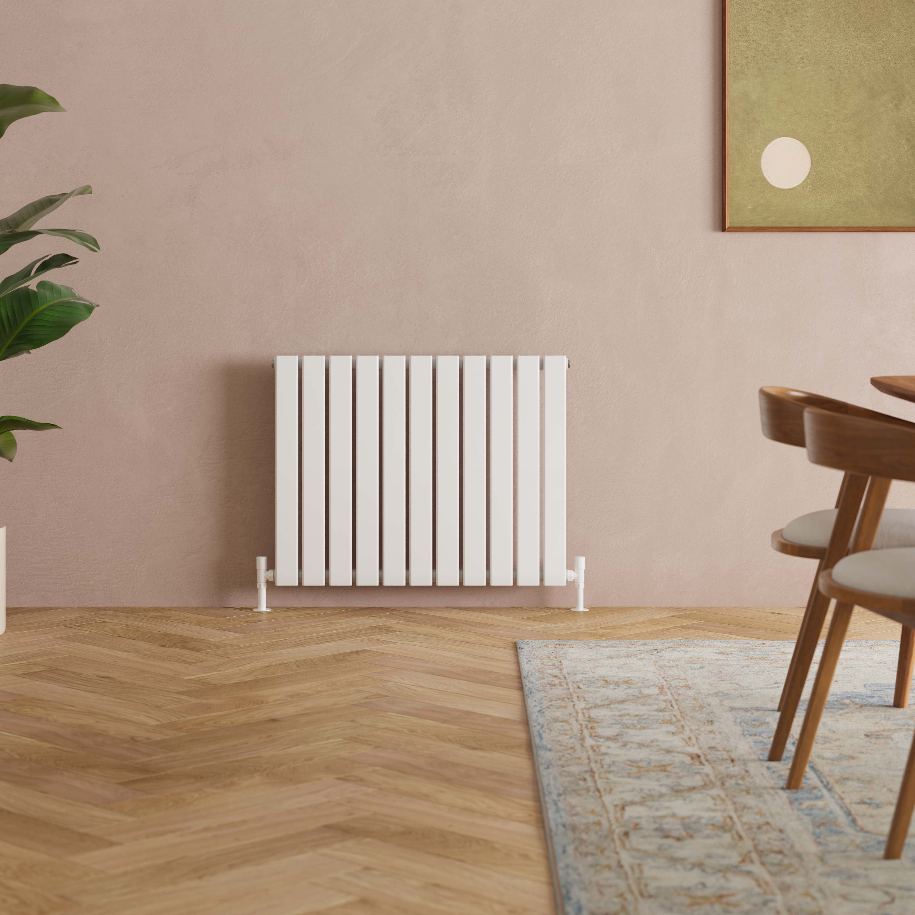 Toasty Radiance White Flat Panel Horizontal Radiator